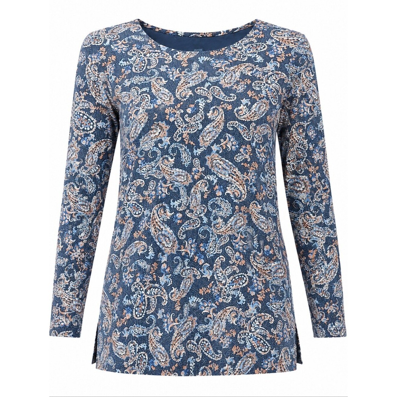 J. JILL | Simply Supima Scoop Paisley Floral Tunic Boxy Pima Cotton | XL Tall