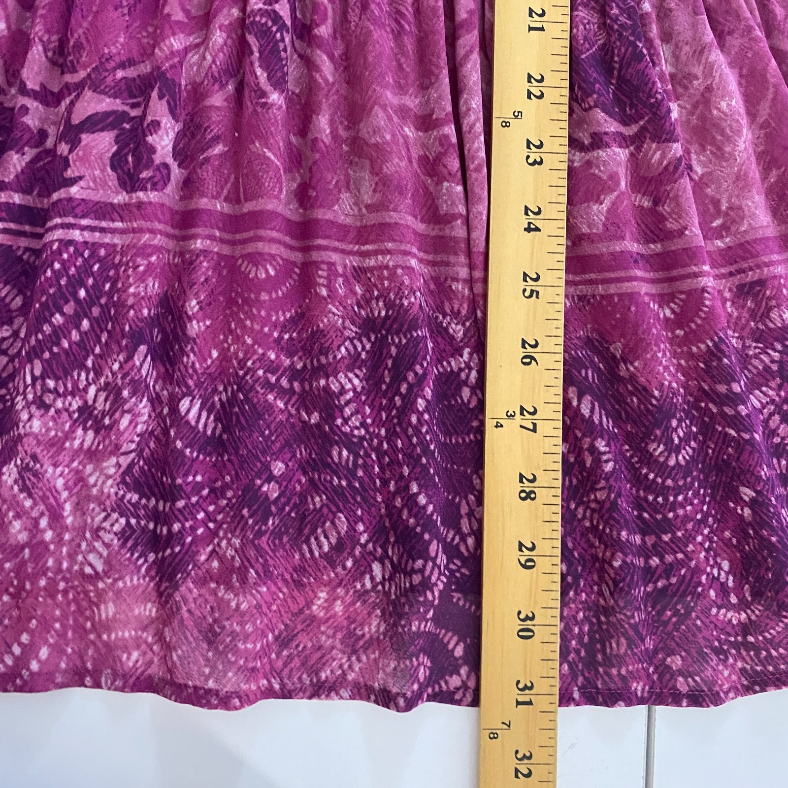 Catherines Tunic Womens 1X Pleated Bell Sleeve Slit Sleeve Pink Keyhole Neck