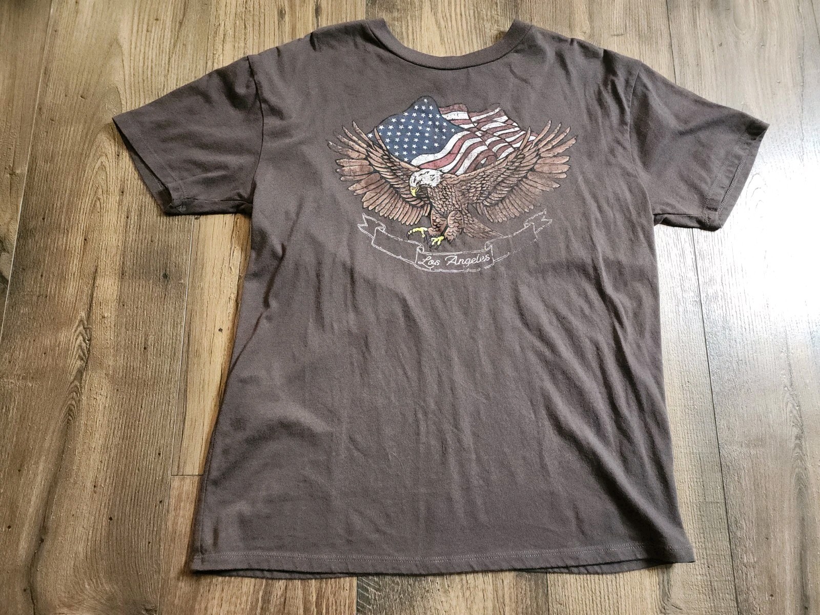 West Of Melrose Womens S Patriotic American Eagle Los Angeles T Shirt
