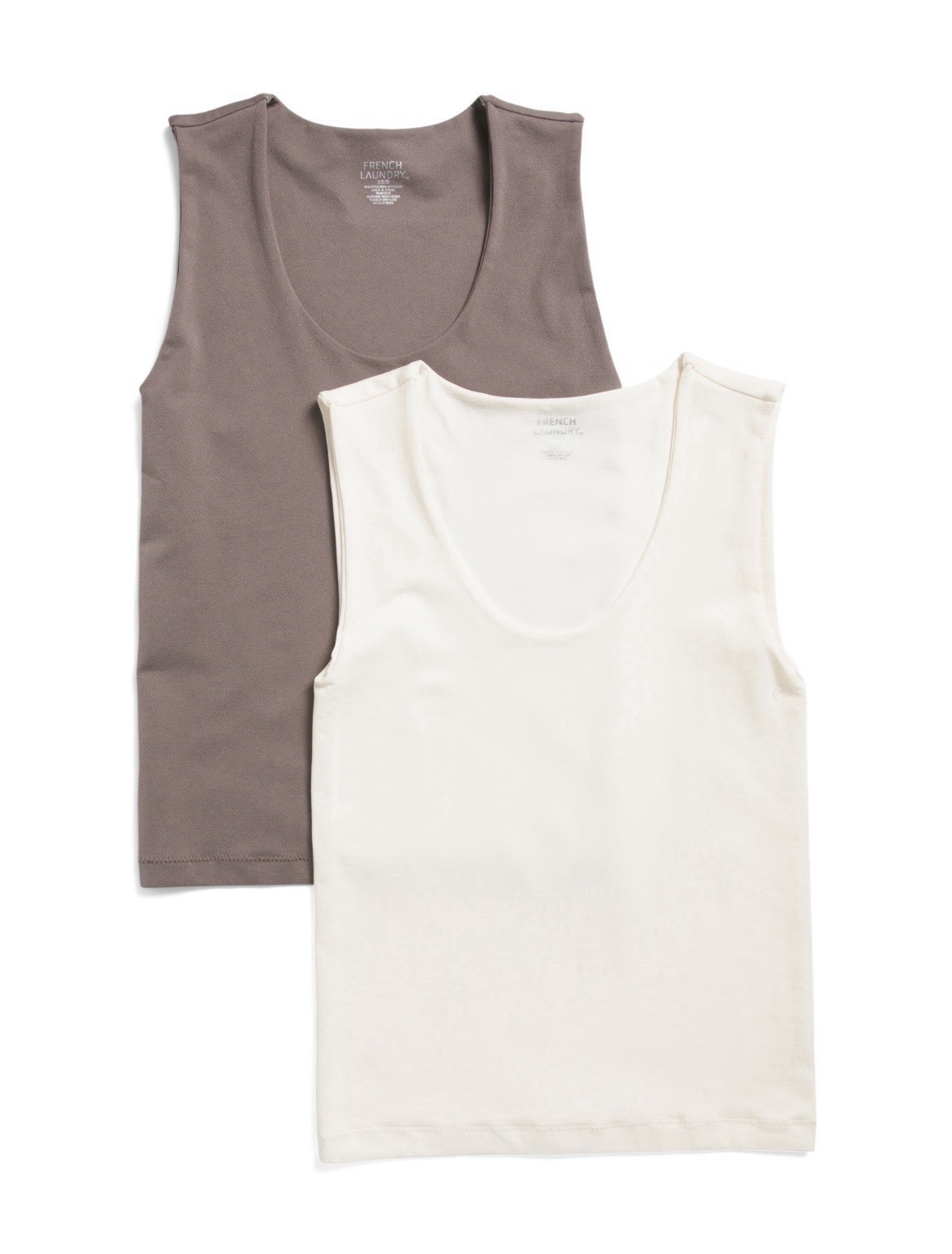 NWT 2pc French Laundry Seamless Stretch Tank, Taupe/Cream, XS/S