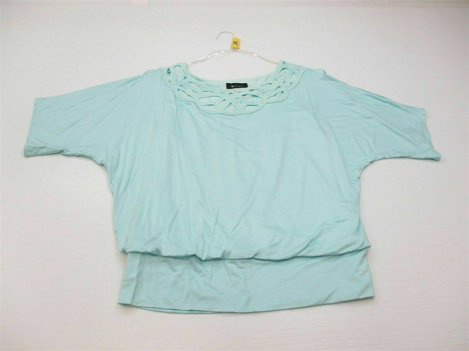 new AB STUDIO Women’s Size M Classic Stretch Rayon Lined Blue Blouse #TY2375