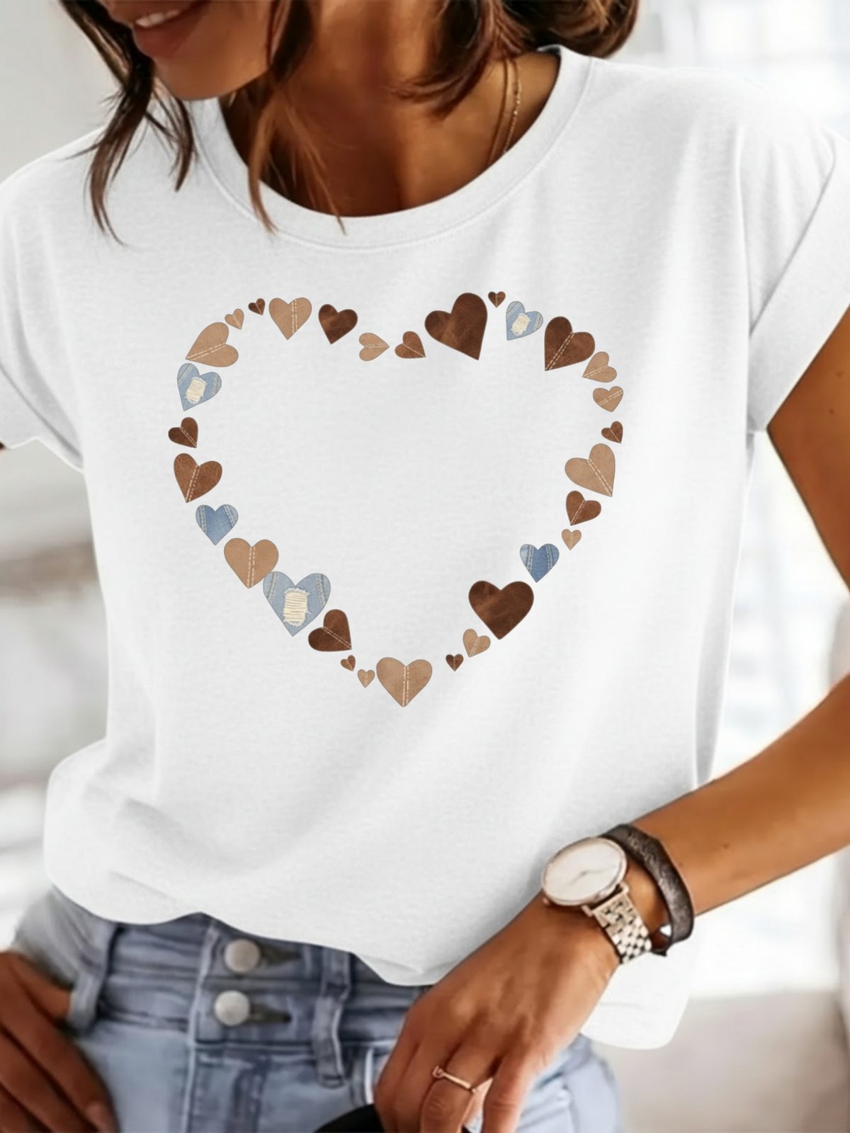 Women’s Stylish Comfortable T-Shirt Casual Top Ladies Round Neck Tops Blouse❀