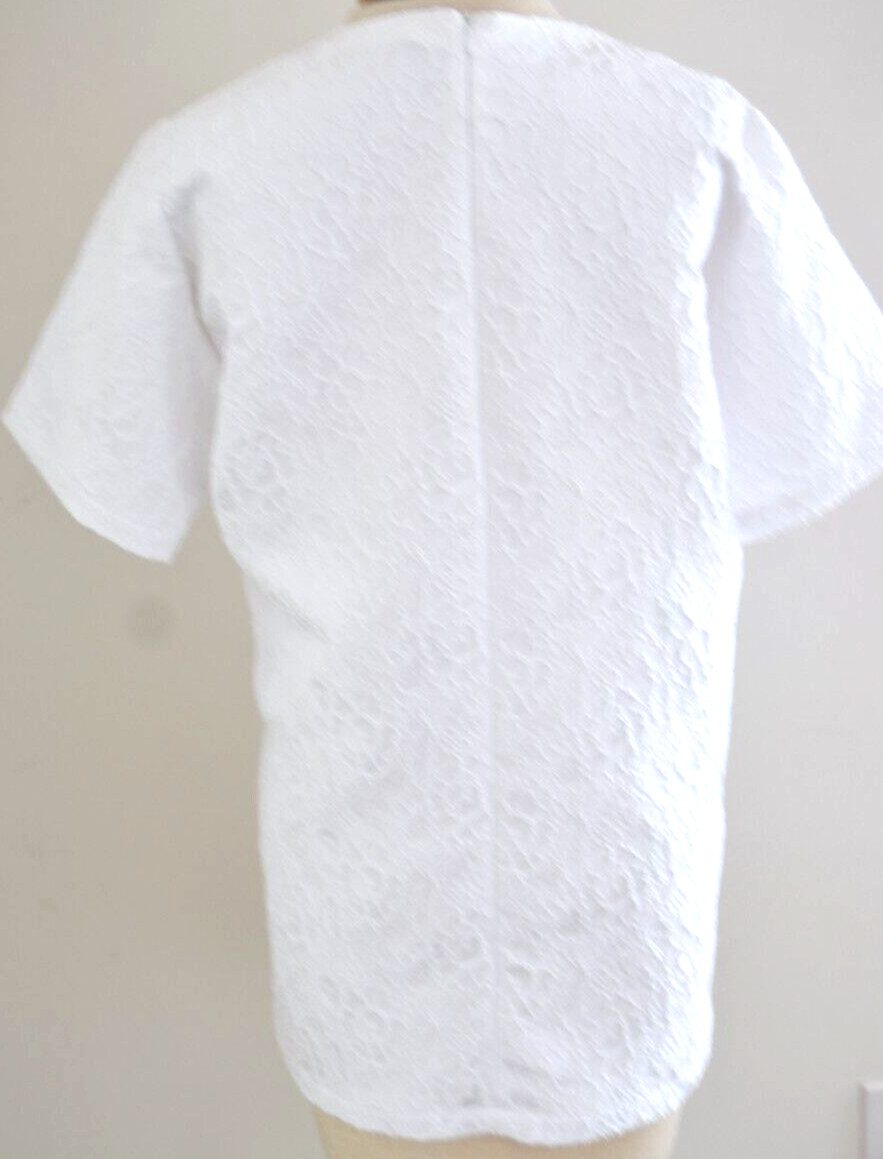 GIVENCHY WHITE BROCADE SHORT SLEEVES BACK ZIPPER SIZE 42