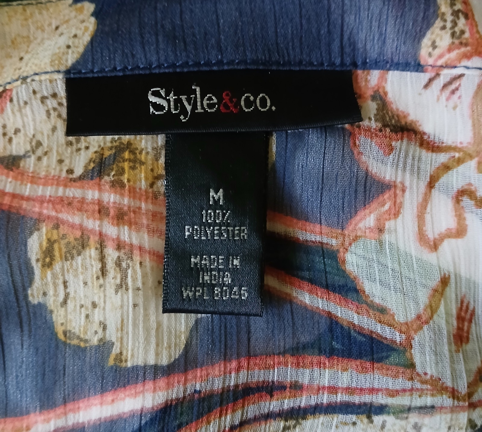 STYLE & CO. FLORAL JACKET COVER-UP DUSTER CARDIGAN Size M SHEER RUNS LARGE EUC