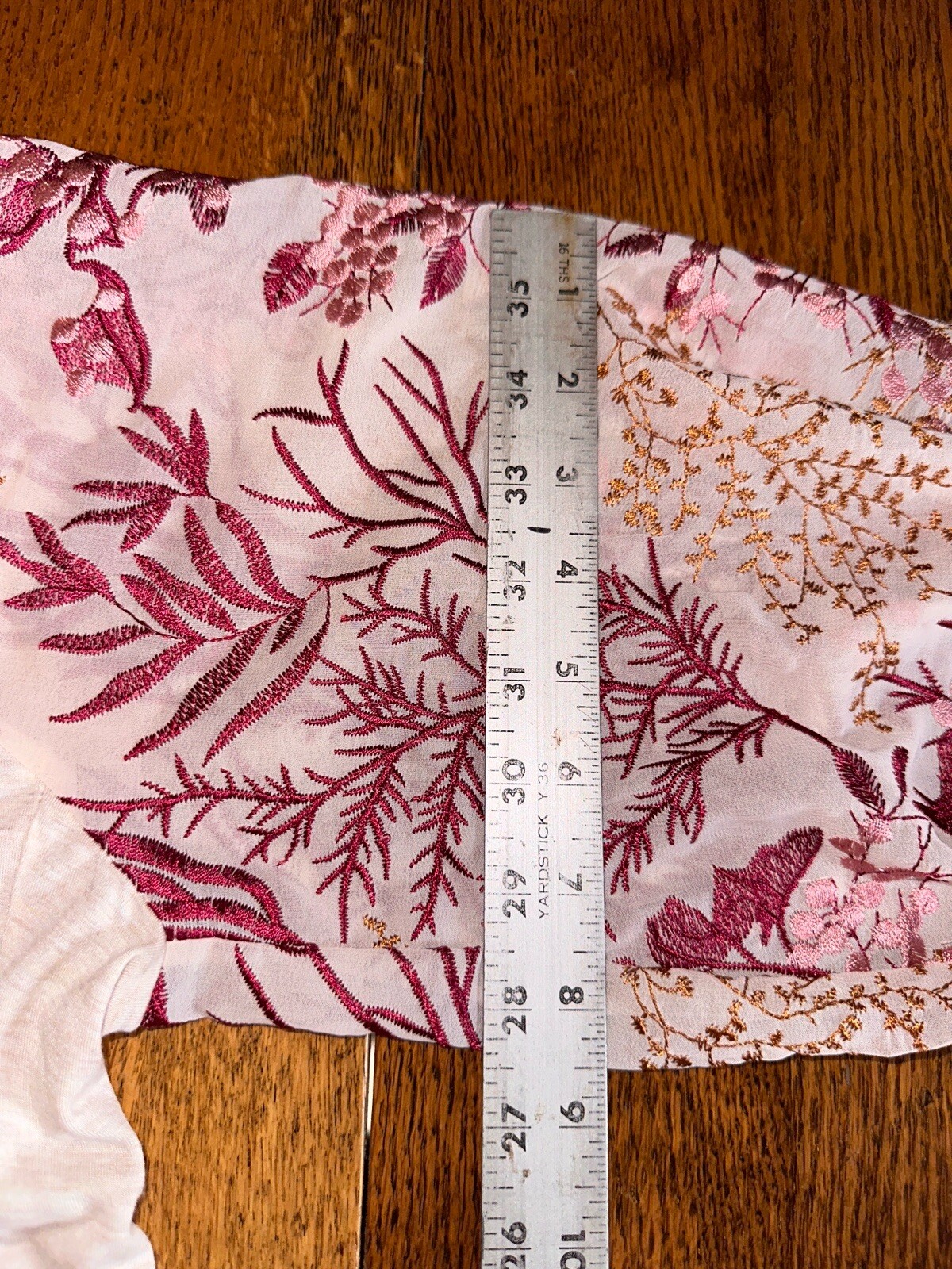 Anthropologie Tiny Floral Heavily Embroidered Bishop Puff Sleeve Boho Shirt XS