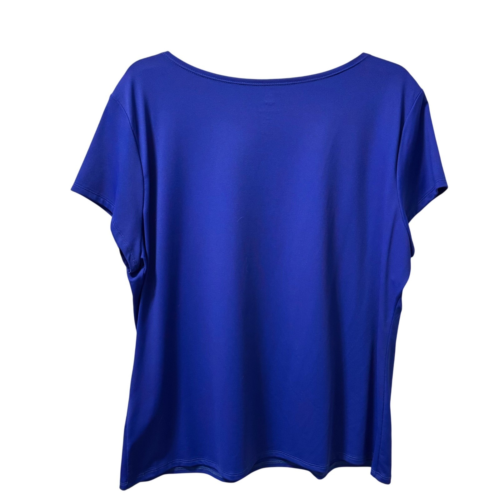 Ruby Rd. Womens Blue Short Sleeve Top Sz XL Nylon/Spandex Blend