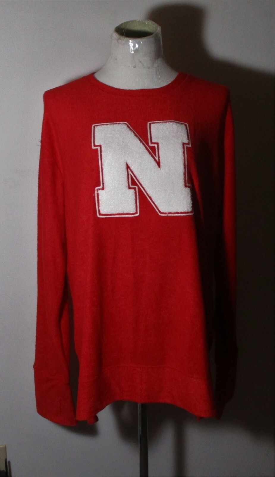 PRESSBOX Red Long Sleeve “N” Jersey Sweatshirt Women’s Size XL