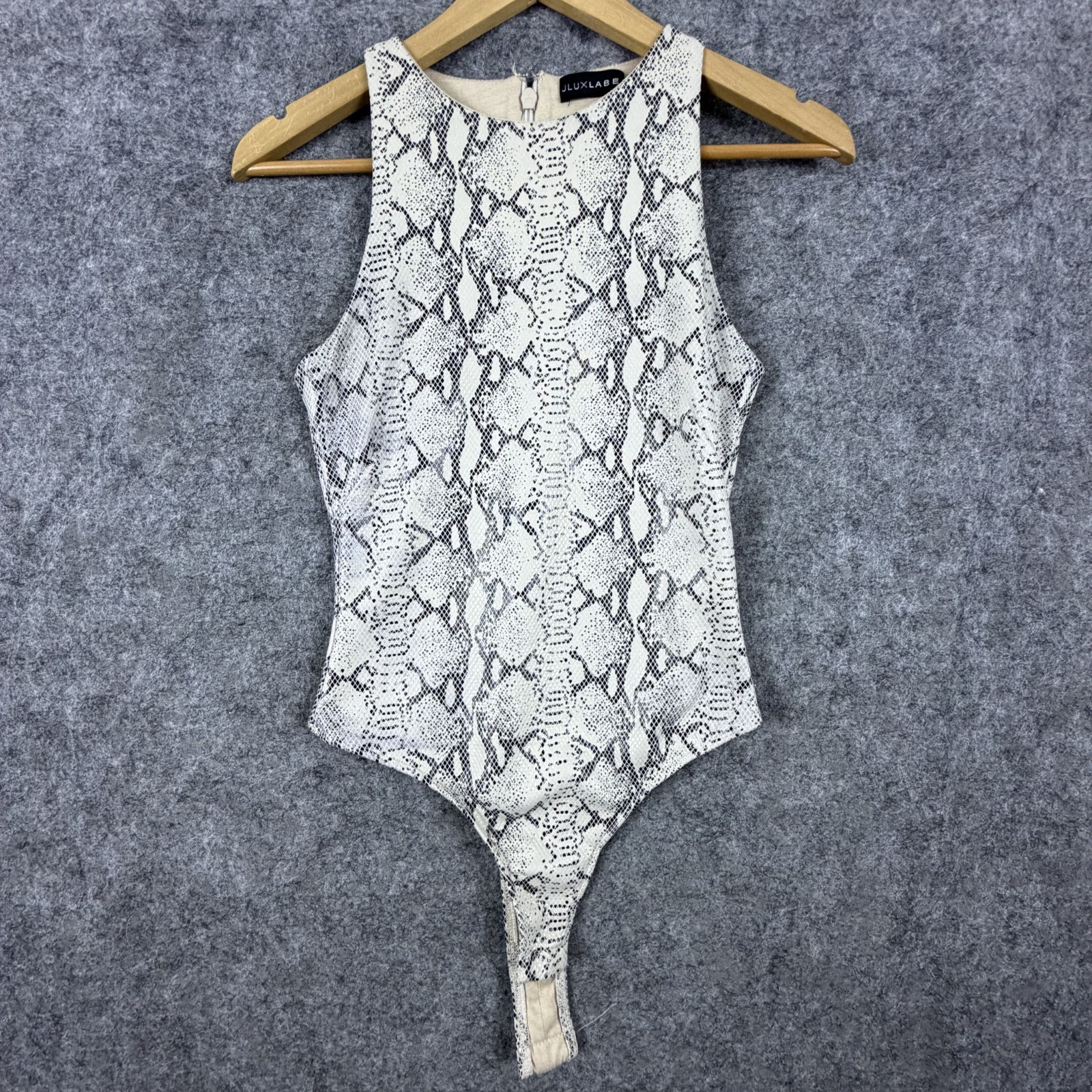 Jluxlabel Bodysuit Womens Small Beige Snakeskin Edgy Indie Sleaze Sexy Clubwear
