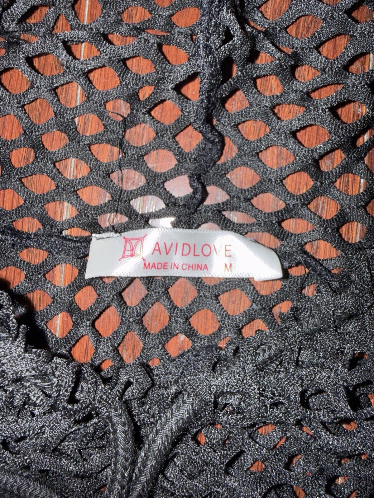 Avidlove Women’s Black Mesh Fishnet Sheer Cropped Hooded Pullover Hoodie Size M