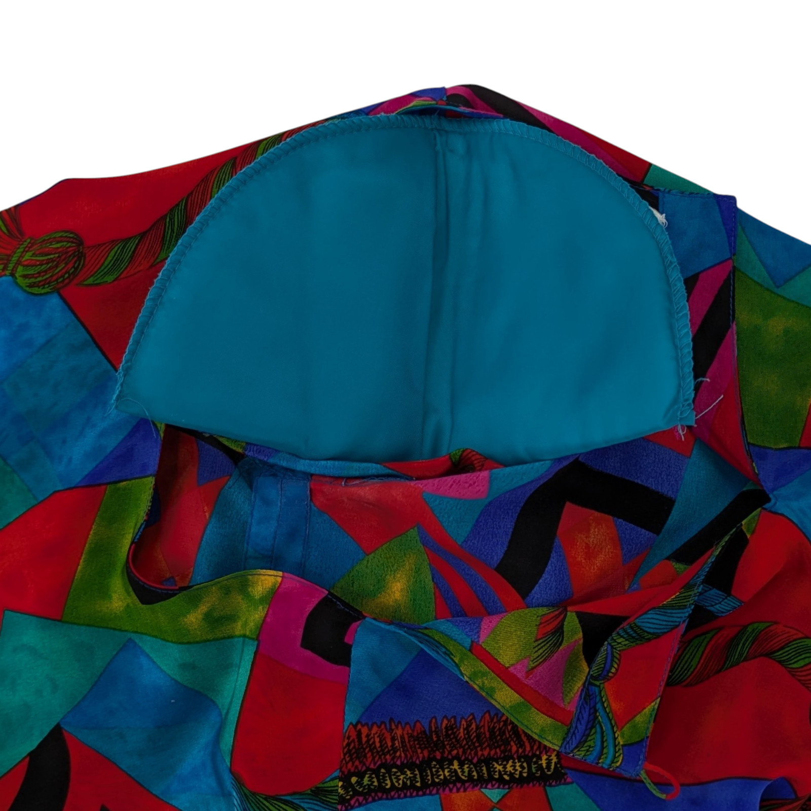VTG 80s 90s Colorful Maximalist 100% Silk Top Womens S New Wave Memphis Retro
