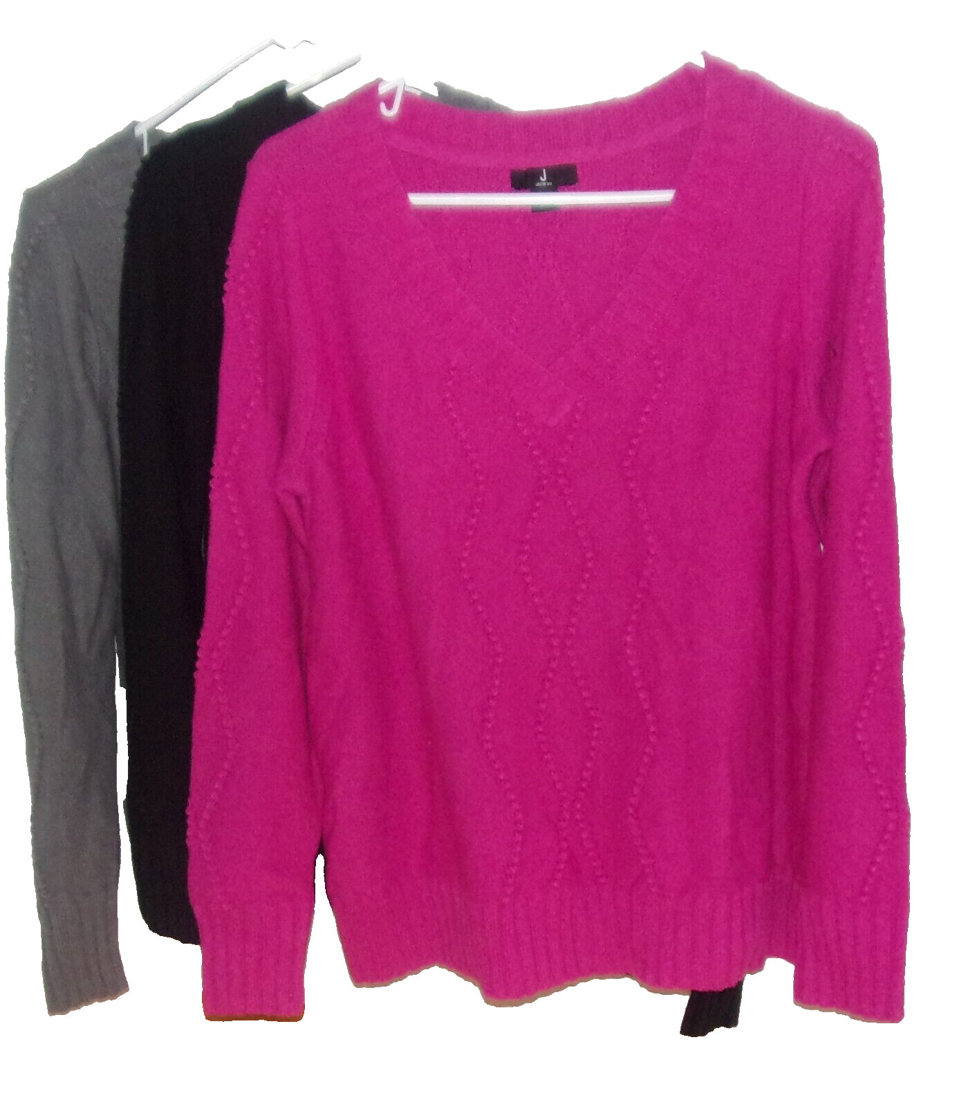 NEW J Jason Wu Pink, Black or Gray Texture Stitch Sweater XS, M, 1X