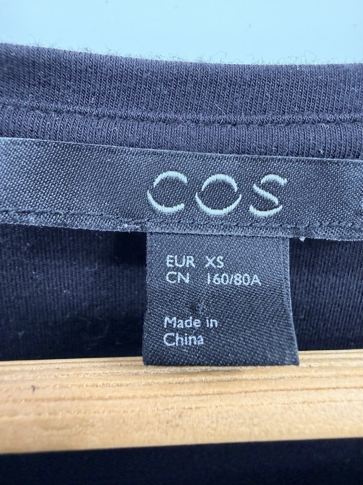 COS Black XS UNIQUE Boxy Short Sleeve Top Silk Tied Up Sleeves Minimalist Chic