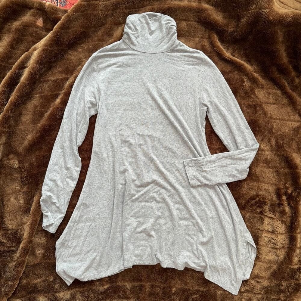 Soft Surroundings S Heather Gray Long Length Trapeze Top MINT CONDITION
