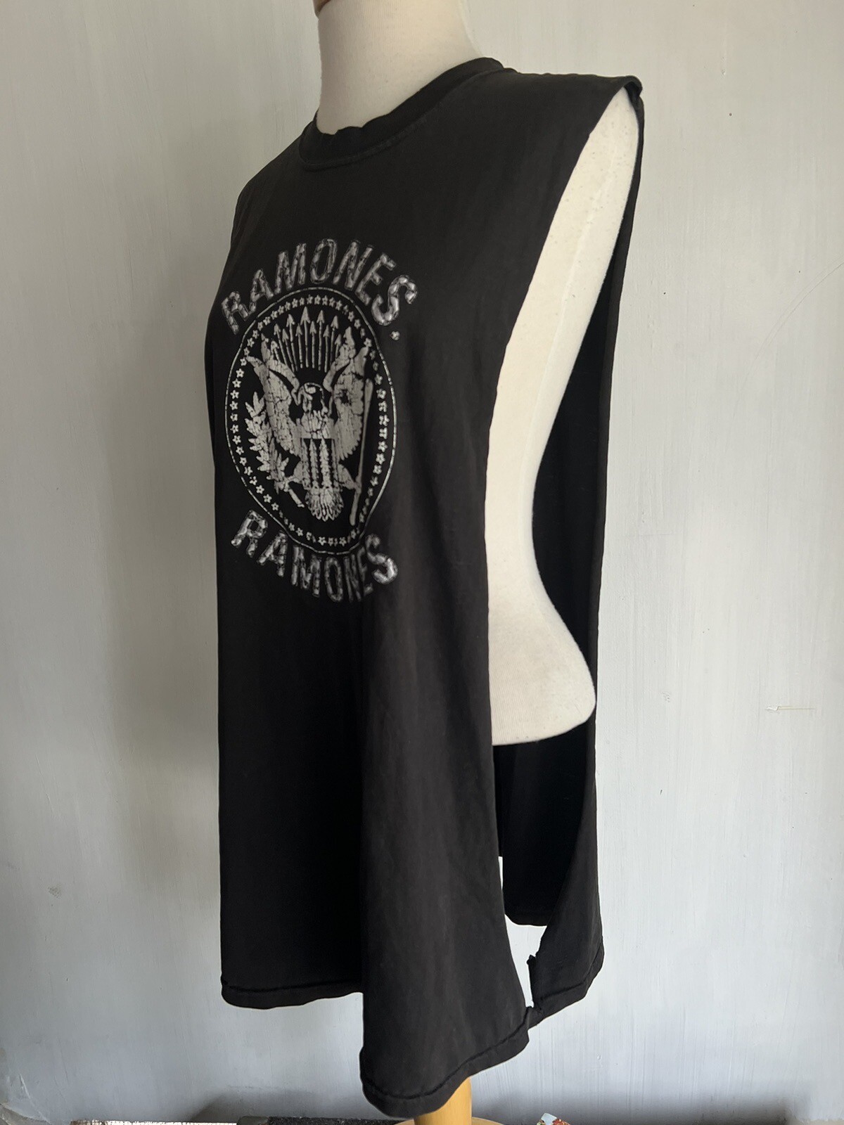 RAMONES 1234 Official Women’s Slide Slit Punk Rock Tunic Dress T-Shirt Size 2XL