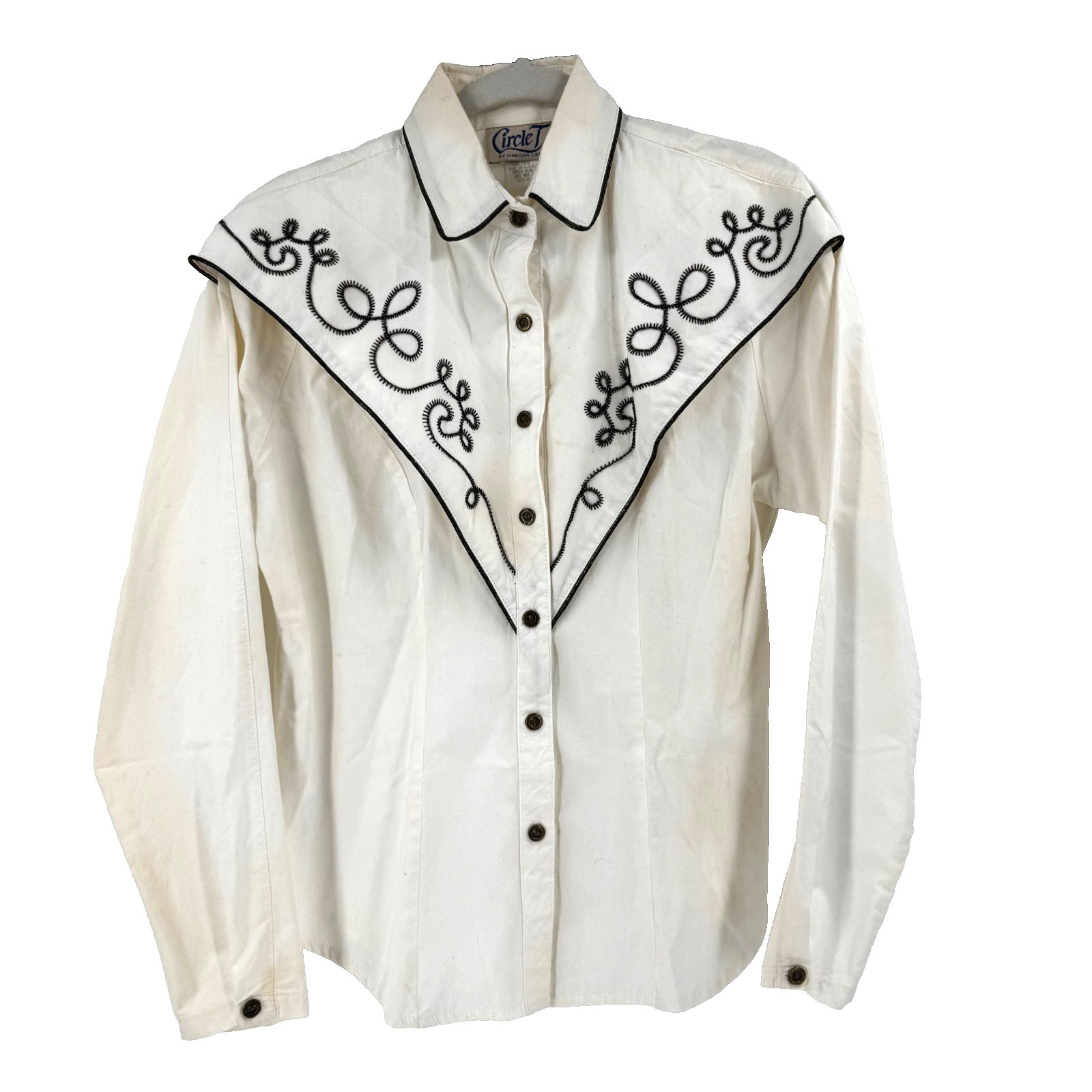 90s Circle T Embroidered Western Shirt Women’s Medium USA Cowgirl Rodeo Ranch