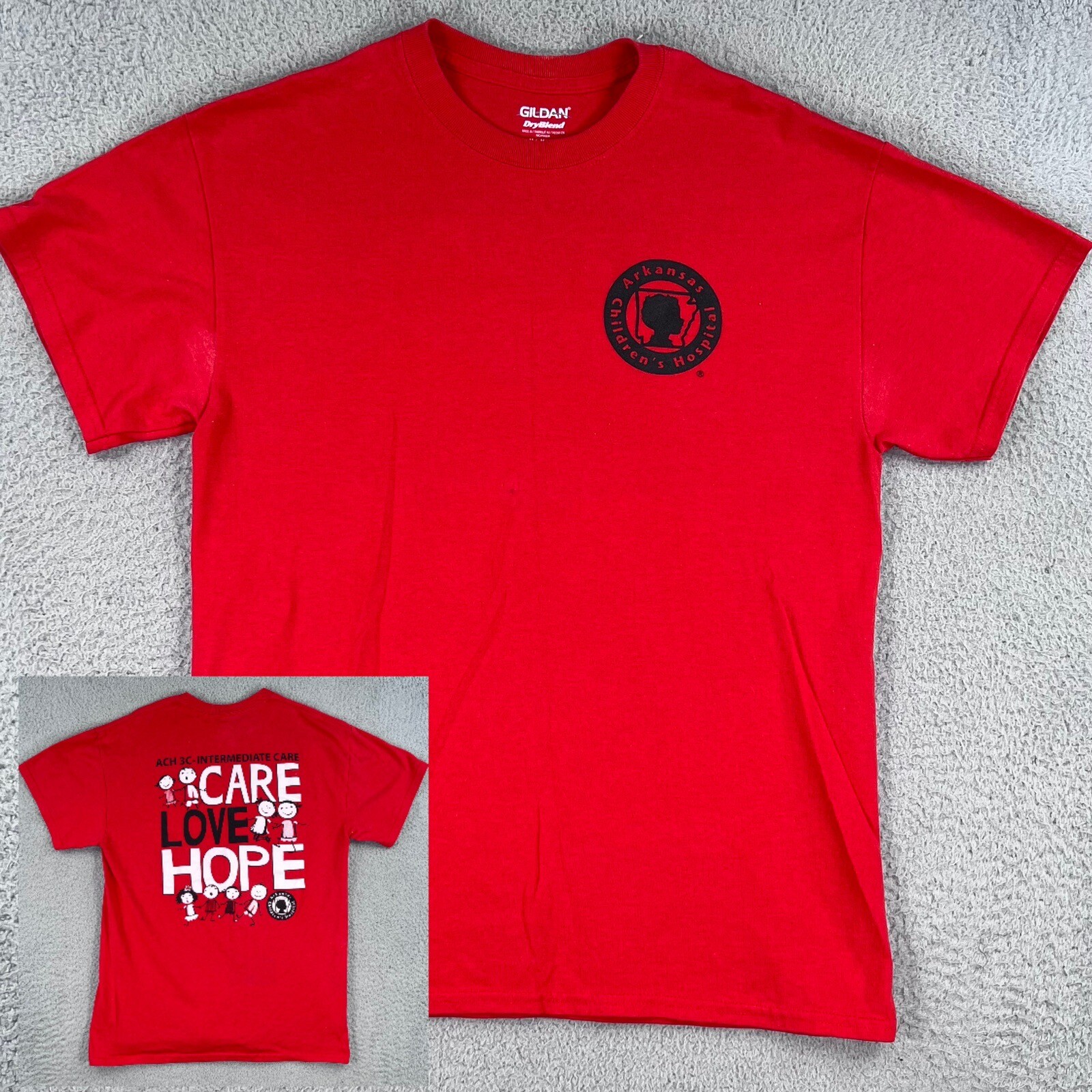 STAINED Arkansas Childrens Hospital Shirt WOMENS Medium Double-Sided Graphic Tee
