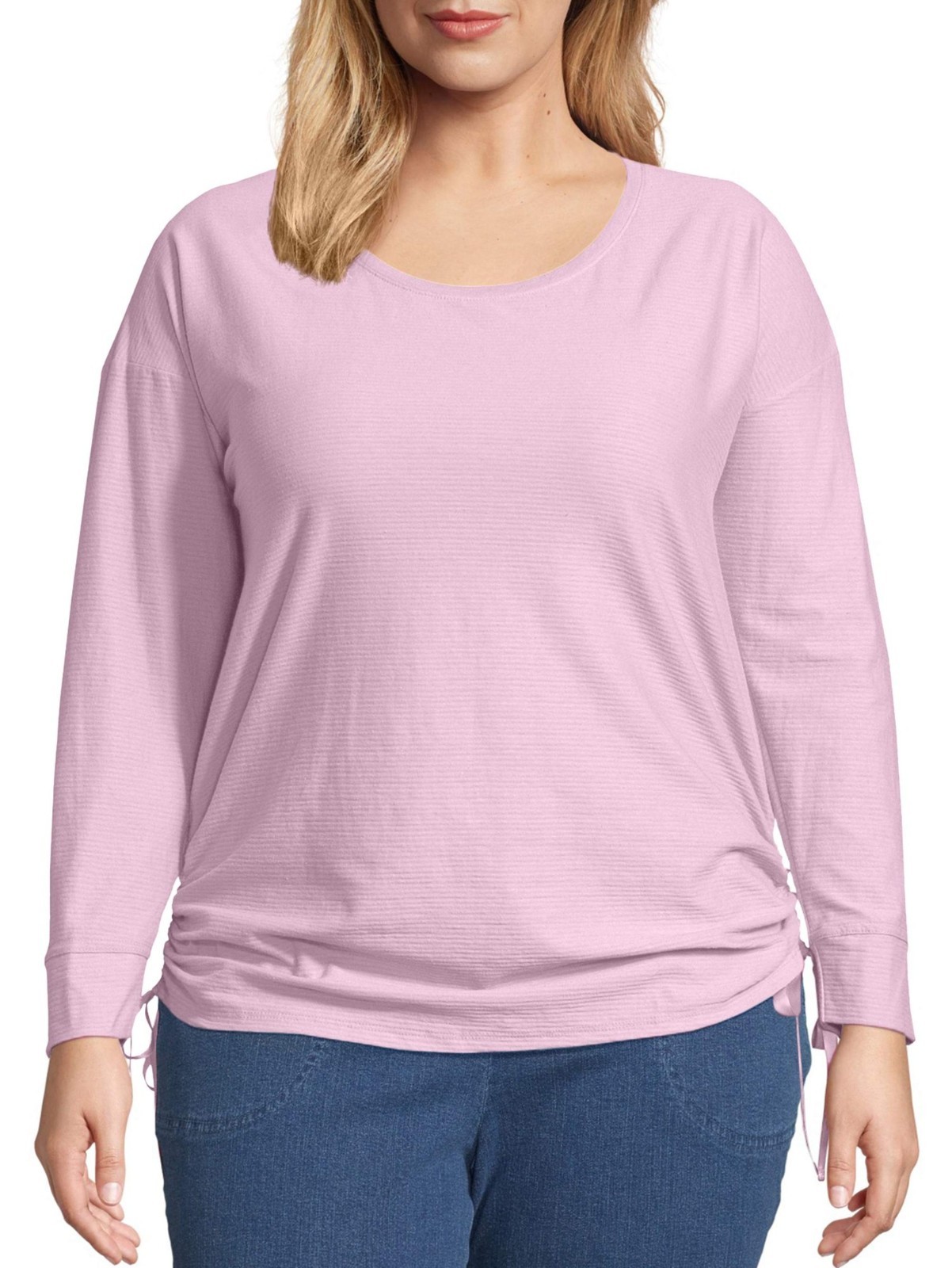 Just My Size Shadow Stripe Tunic Pink Stripe Size 1X