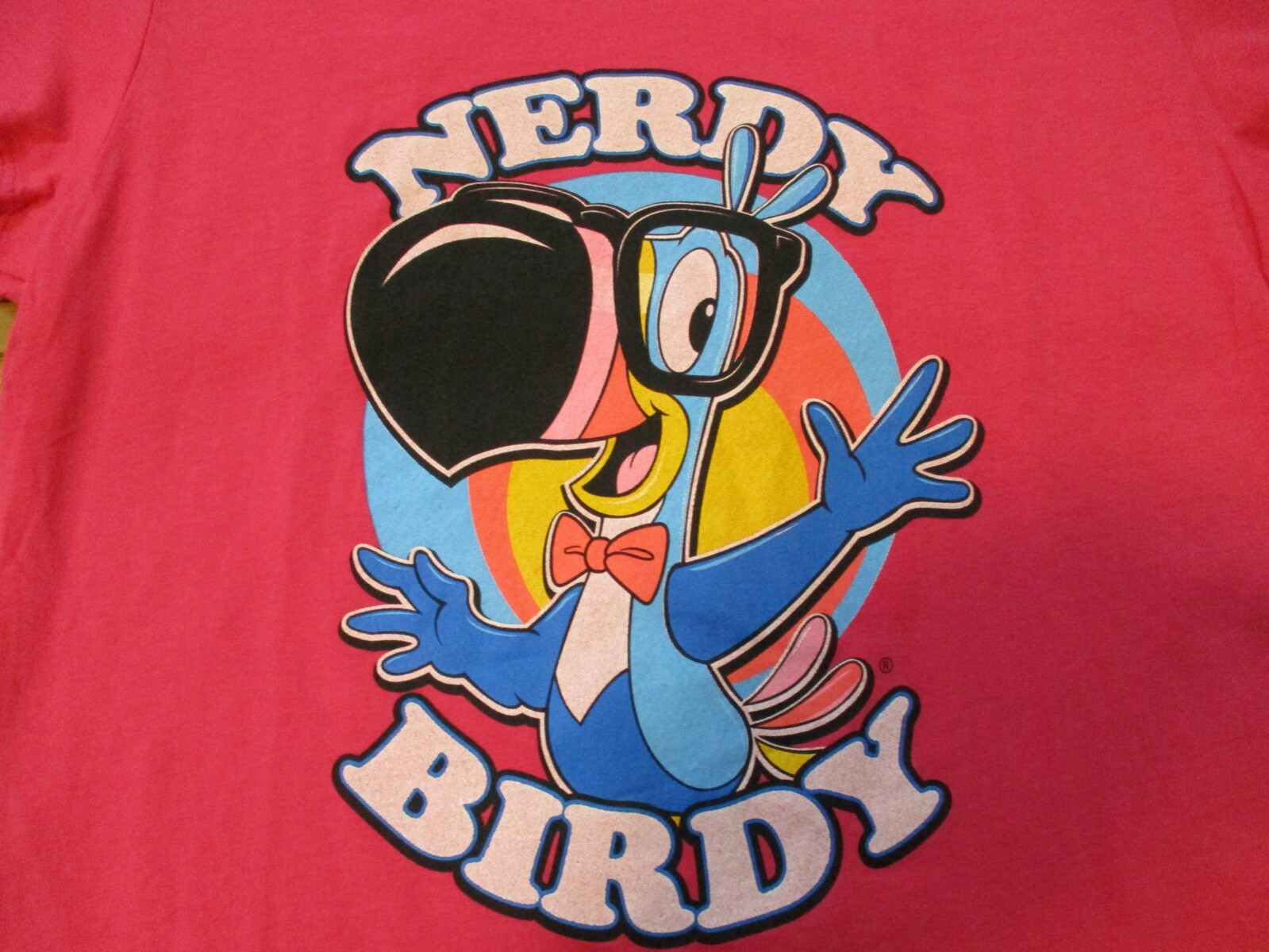 Vintage Toucan Sam Froot Loops Shirt Womens XL Hot Pink Nerdy Birdy Promo