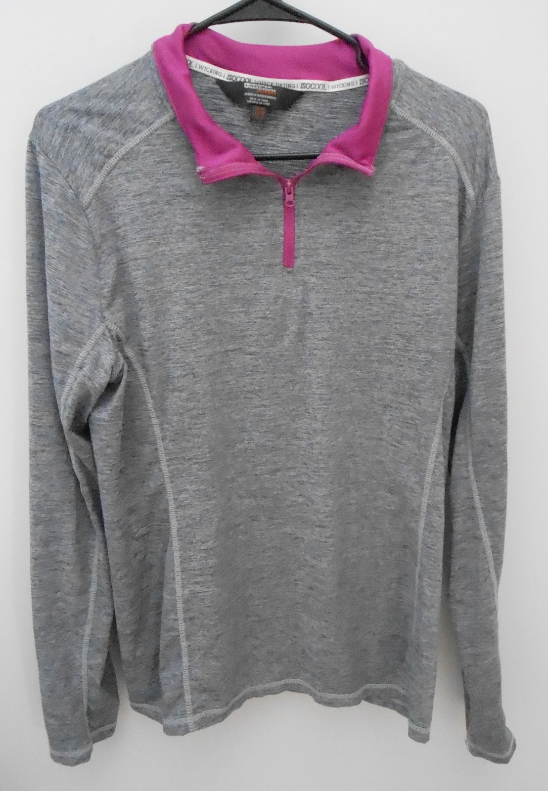 Mountain Warehouse Women’s Gray & Fuchsia Pink Quick Drying IsoCool 1/4 Zip-US12
