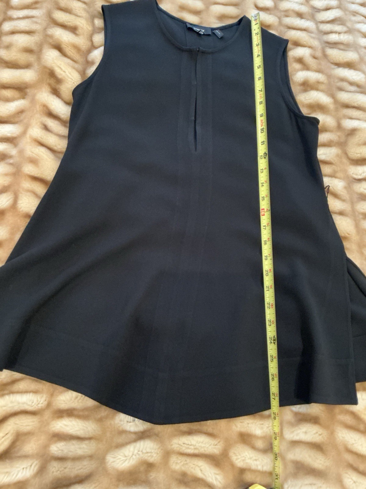 Theory Desza-Rosina Crepe Tunic Removable Belt Black Size S EUC