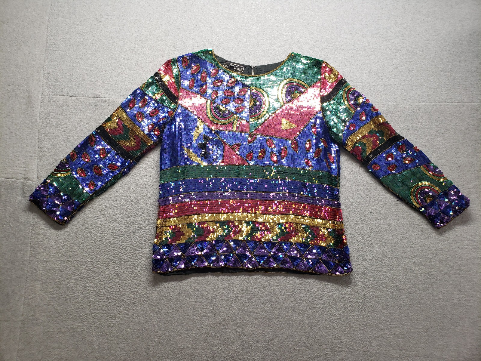 Jean For Joseph Le Bon Women Top M Multicolor Sequin Long Sleeve Pullover Casual