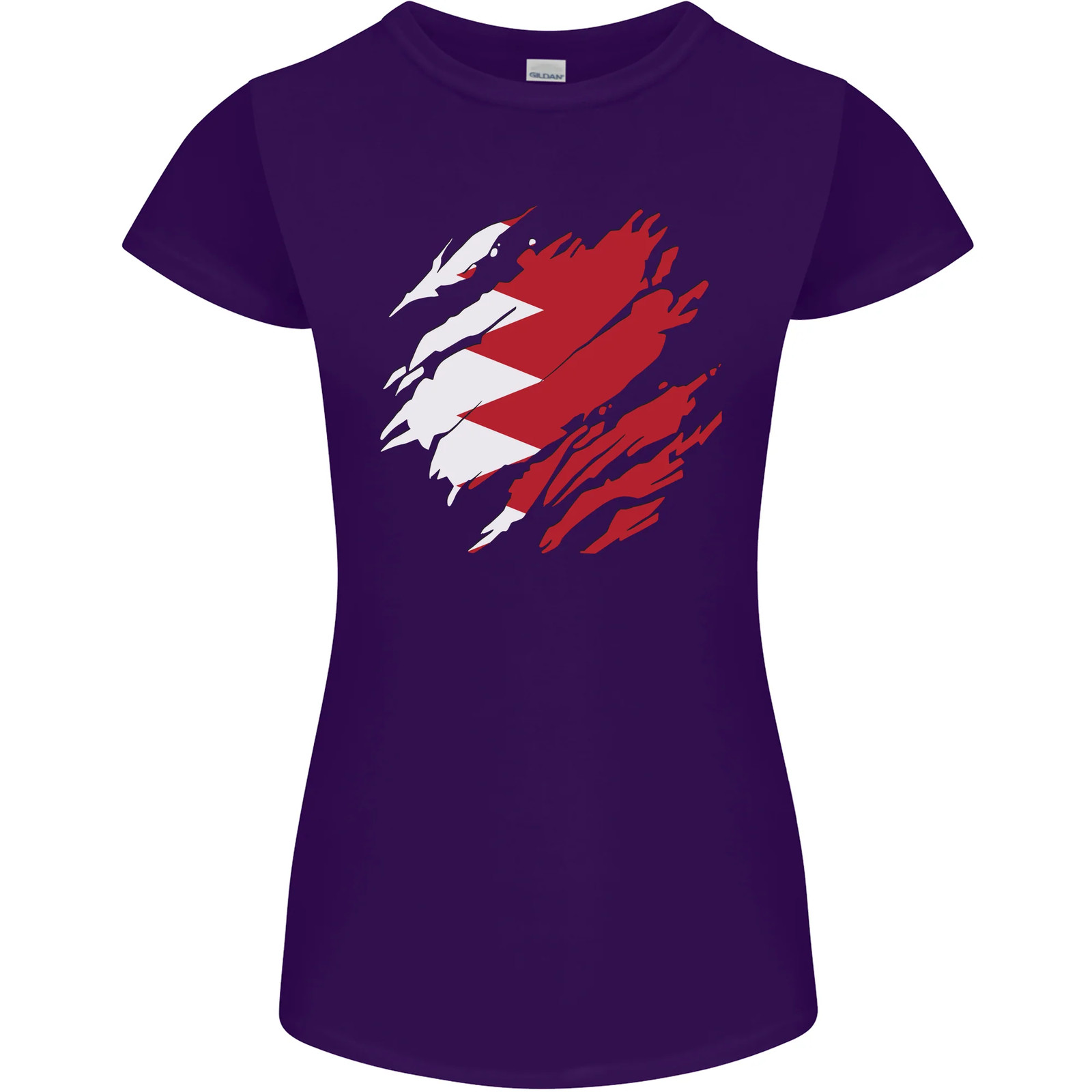 Torn Bahrain Flag Bahraini Day Football Womens Petite Cut T-Shirt