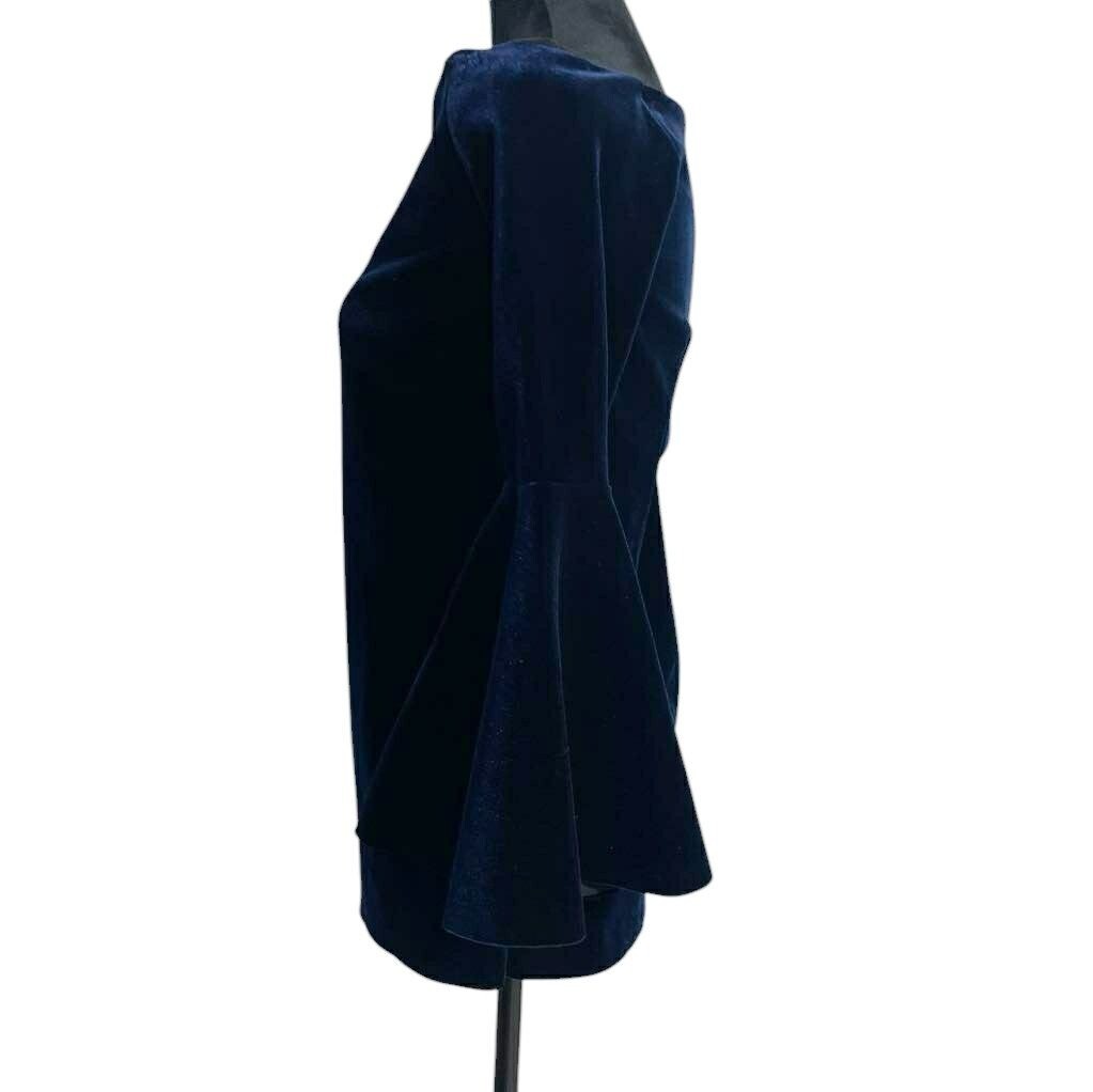 Chiara Boni La Petite Robe Size 40 4 Top Blouse Tunic Velvet Bell Sleeve $330