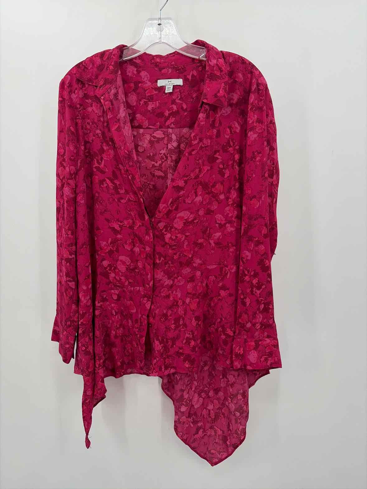 Pre-Owned H Halston Pink Size Medium Button Down