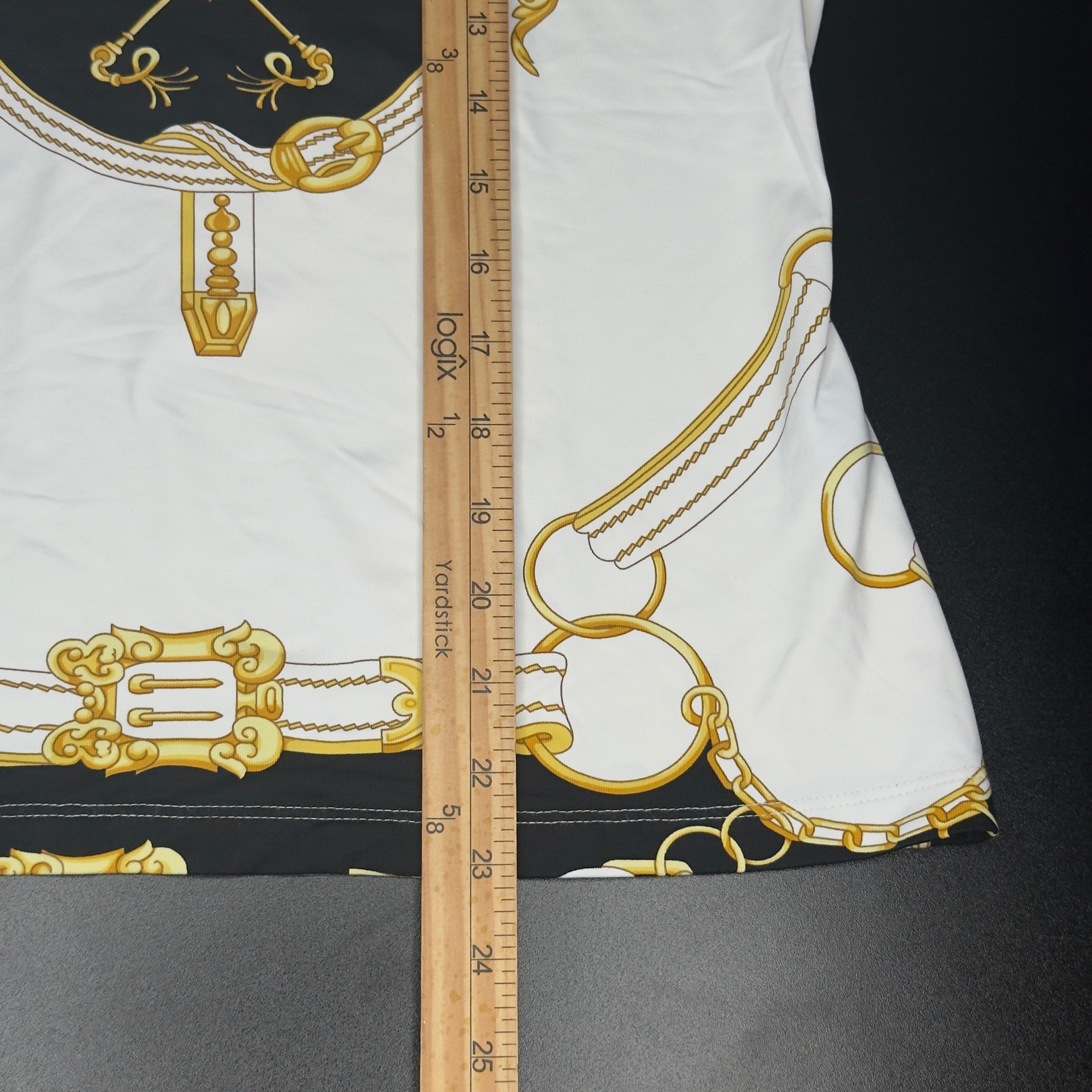 J. McLaughlin Baroque Gold Chain Crown Medallion Top Catalina Maximalist Size S