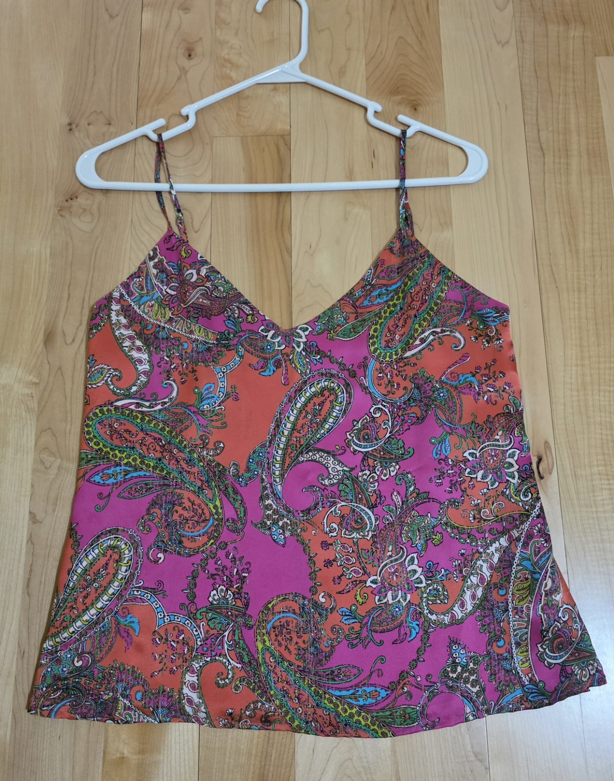 $195 L’agence Jane Silk Camisole in Paisley XS