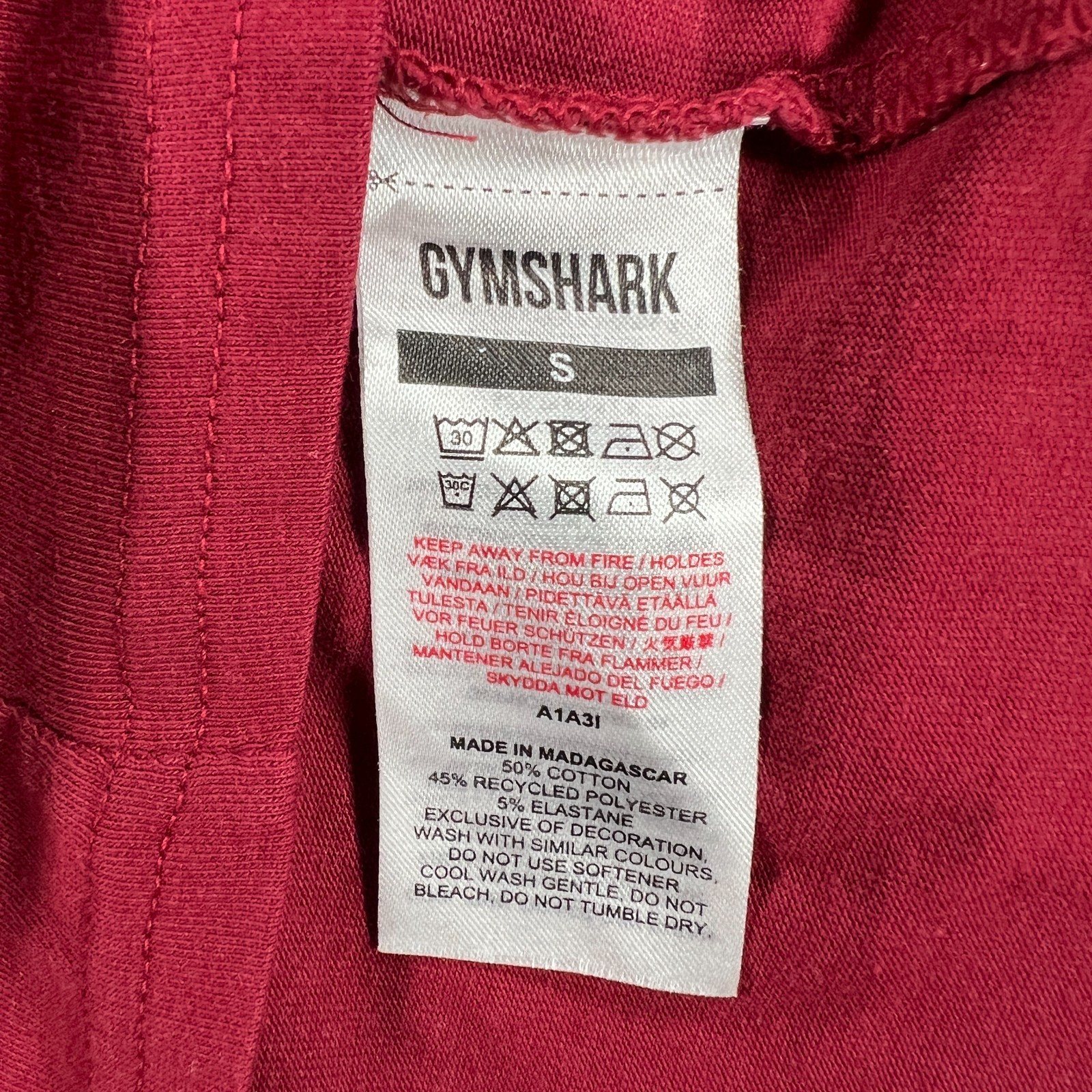 Gymshark Shirt Womens Small Red Seamless Short Sleeve Athletic Training Tee