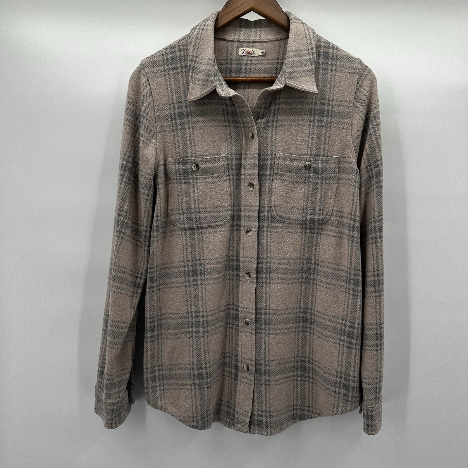 Faherty Shirt Womens Medium Plaid Flannel Button Soft Boxy Outdoor Preppy
