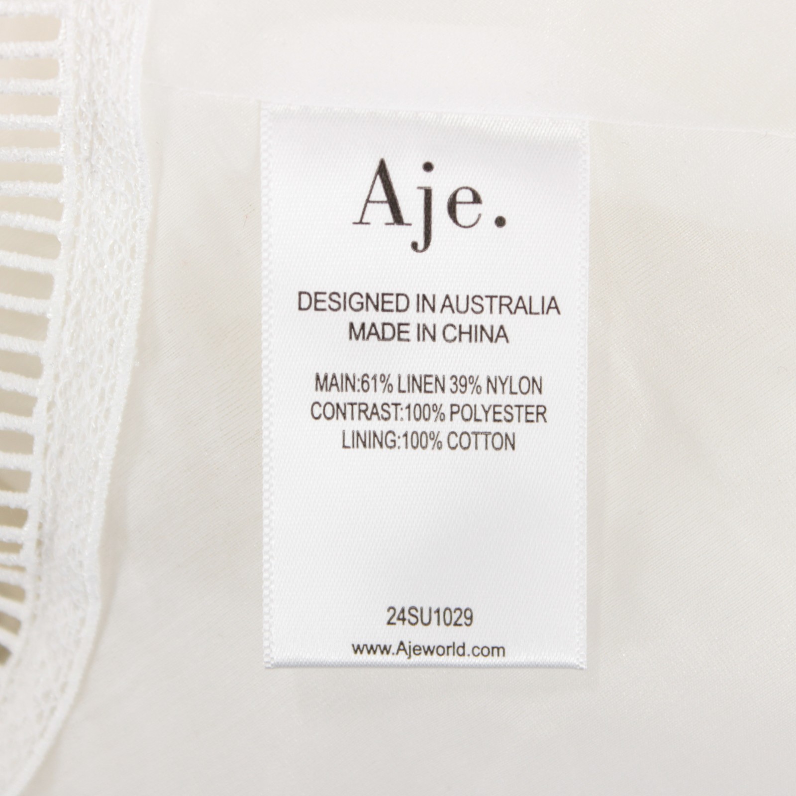 Aje NWT Cinque Jacquard Sleeveless Top Size 6 (US 2) in Ivory Linen Blend