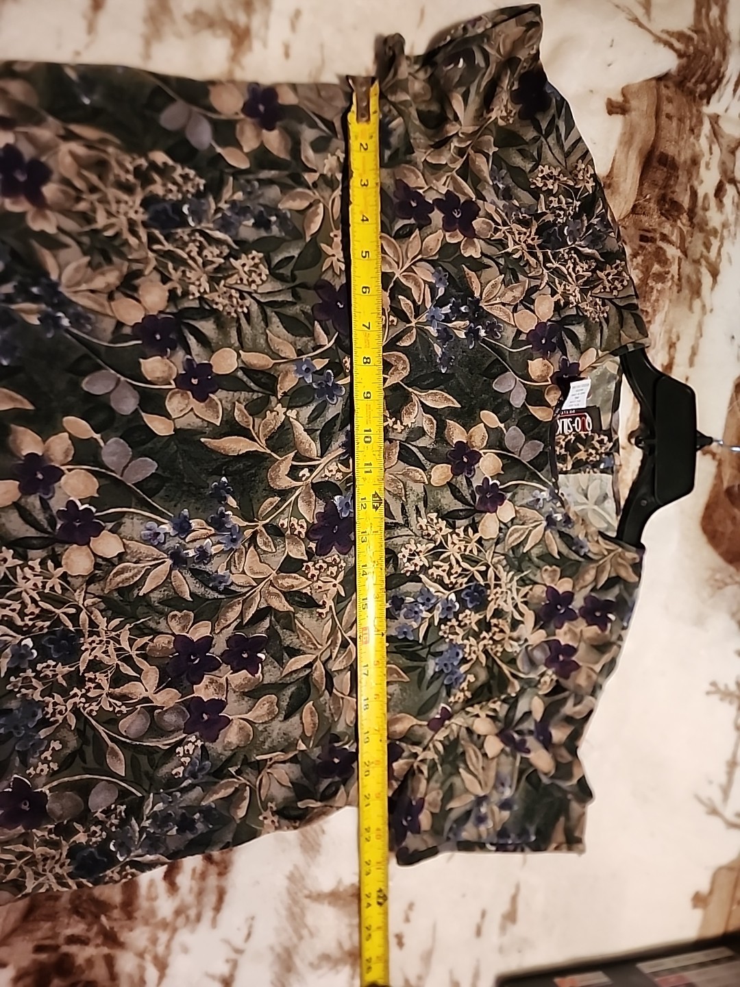 Quo Silk Petite XL Womens Shirt Sleeve Floral Shirt