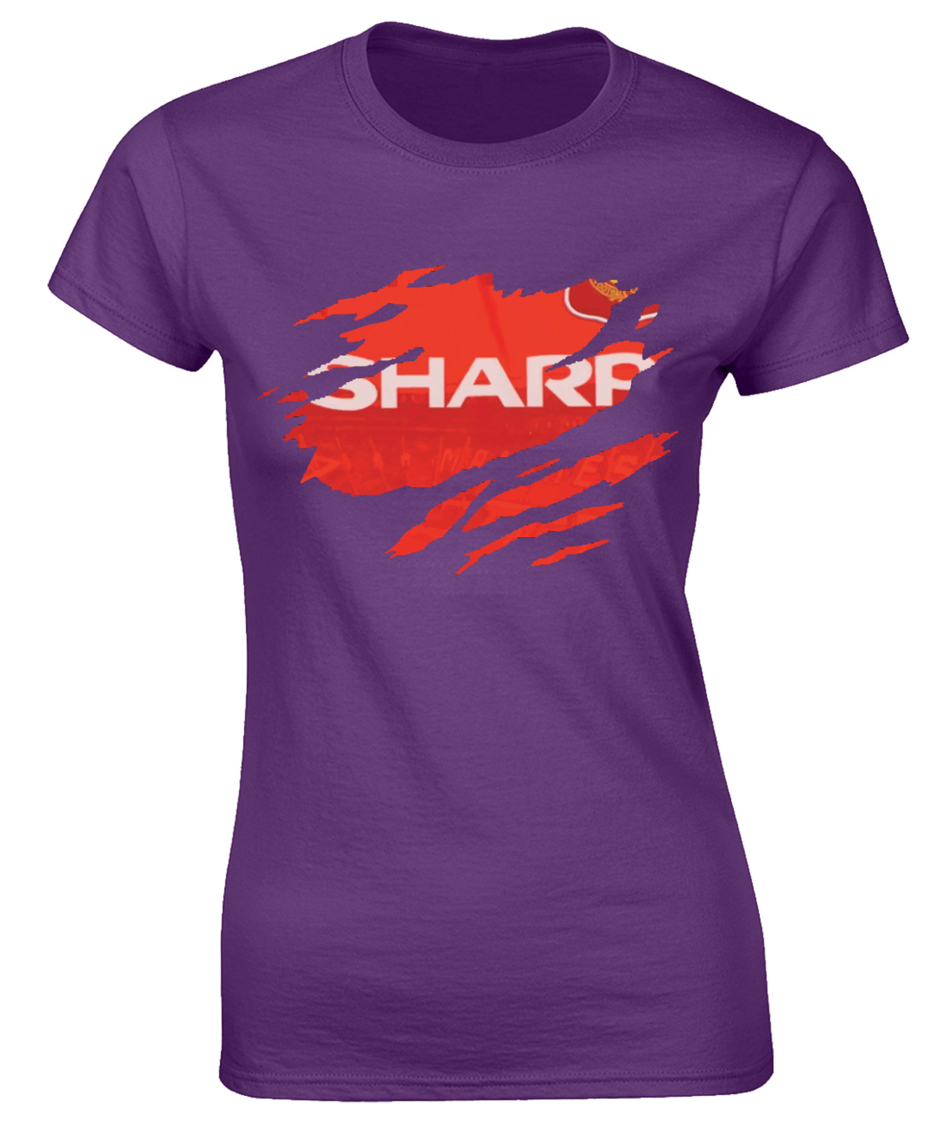 RETRO FOOTBALL KIT 18 LADIES T SHIRT MANCHESTER CLASSIC RETRO 90’S UNITED FAN