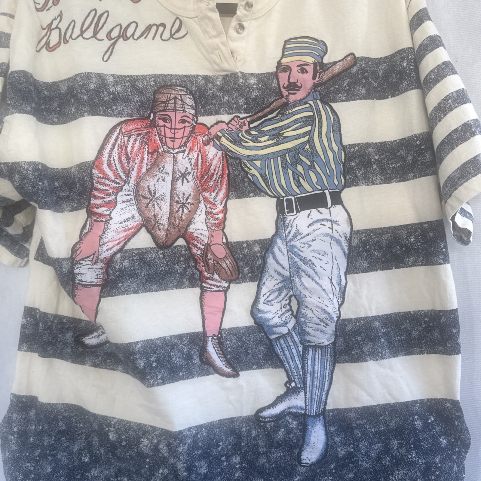 Carducci VTG Ladies Baseball Themed Top Sz Large￼