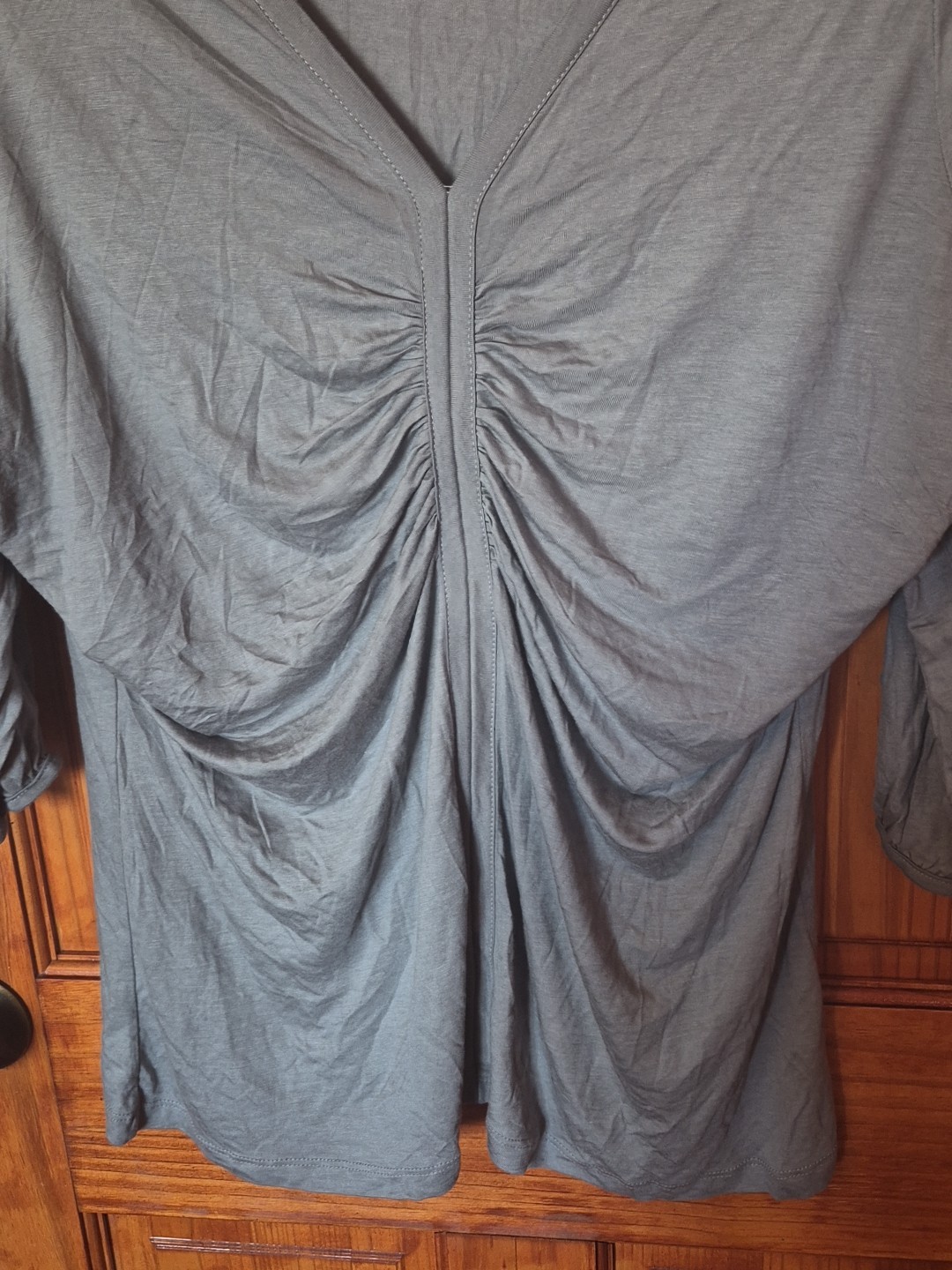 Elena Solano Woman’s Top Rayon Stretchable Gray Size 2X NWOT
