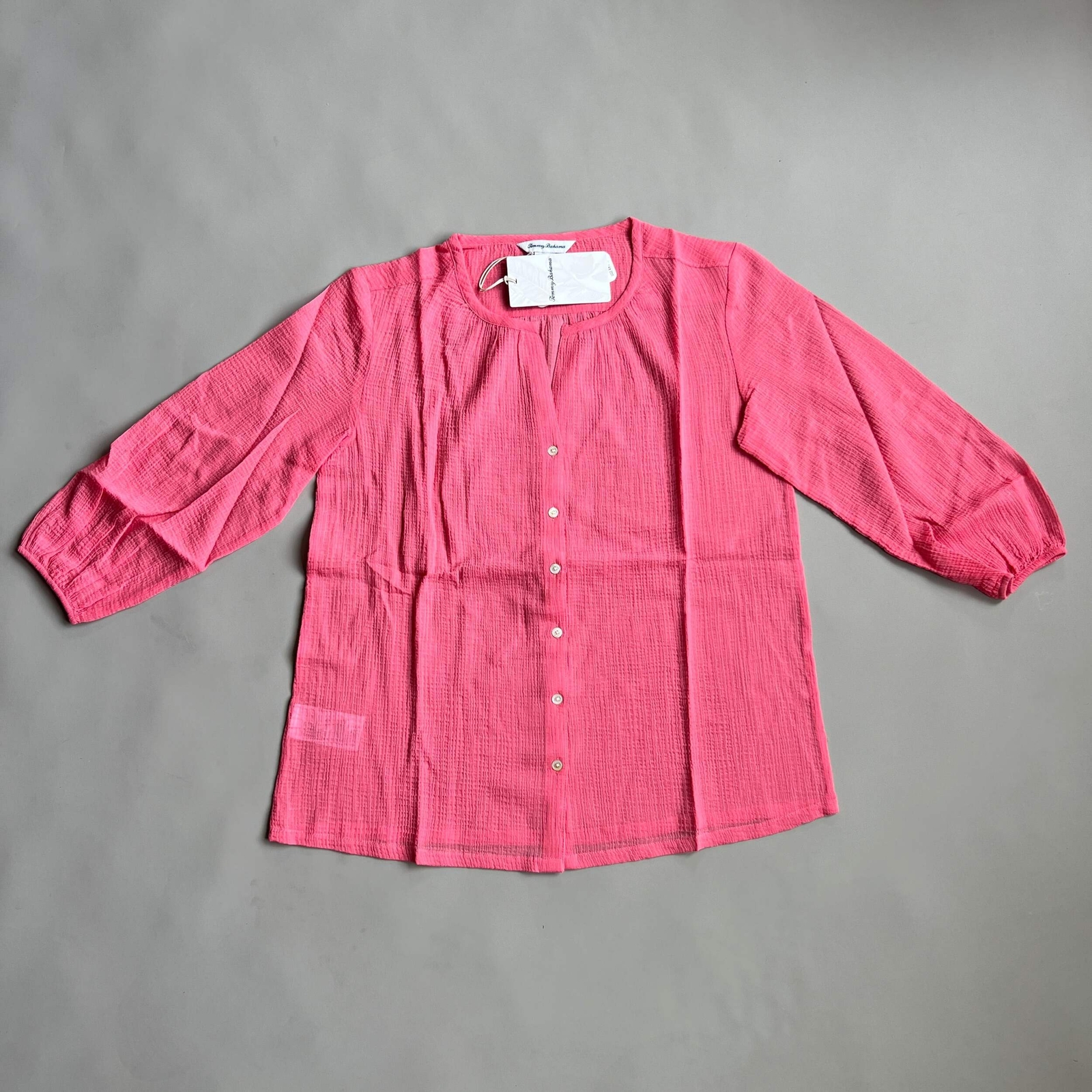 TOMMY BAHAMA Women’s Lana Bay Gauze Top 3/4 Sleeve Tutti Frutti Size M (New)