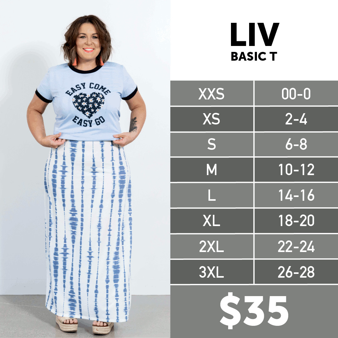 LuLaRoe Medium Liv Americana Tee – As Pictured – NWT