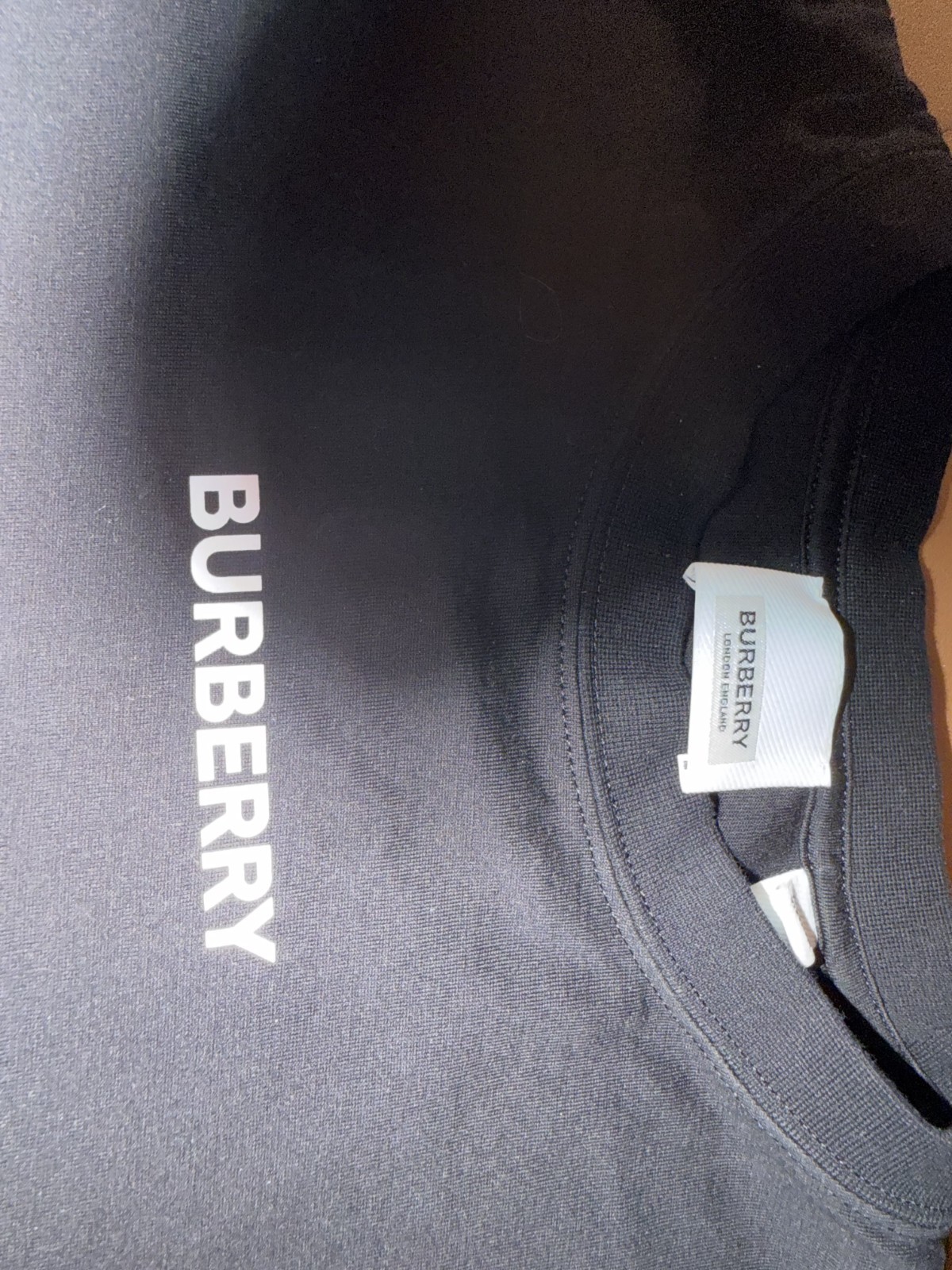 Authentic Burberry London England Logo T Shirt Black Designer Womens M