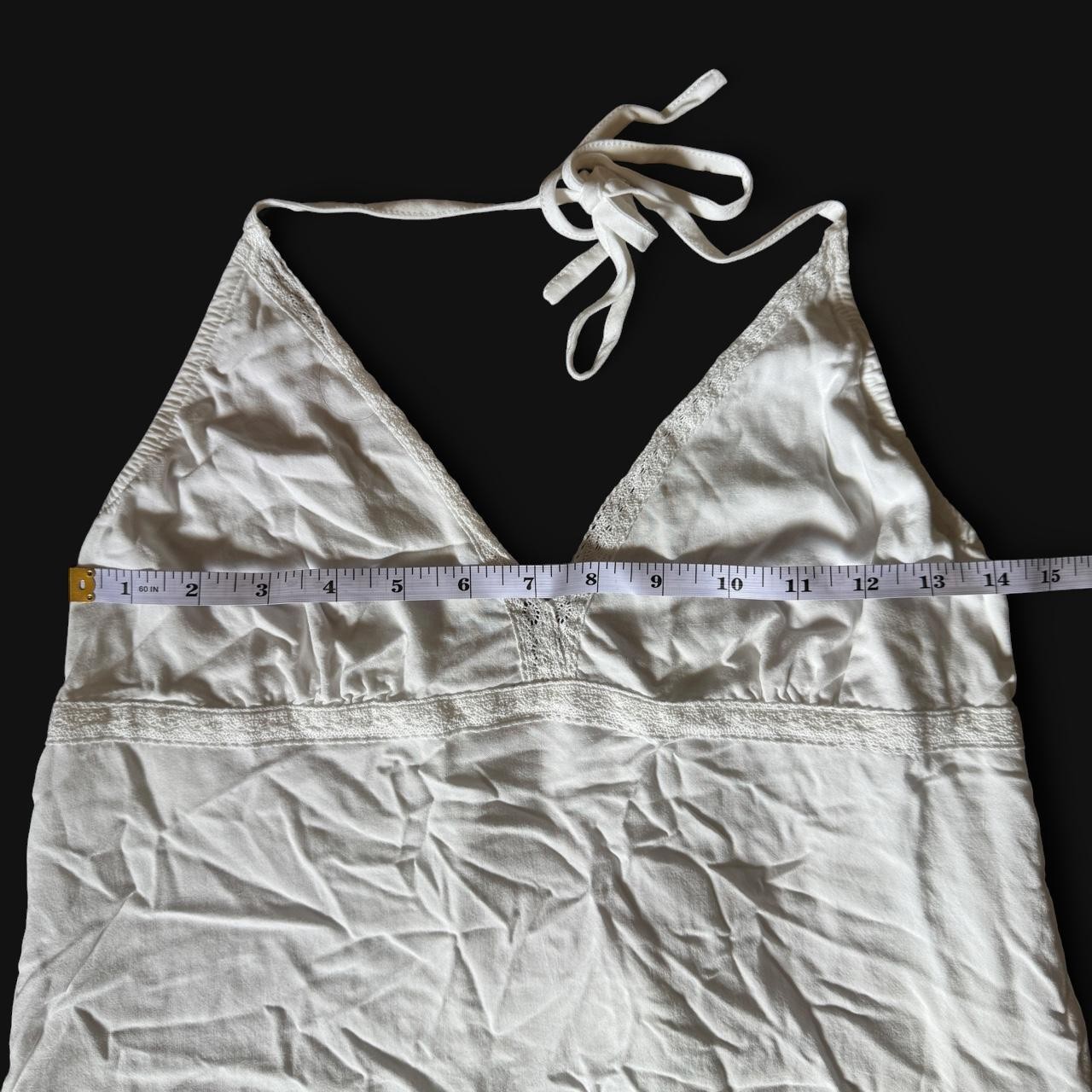 Y2K Brandy Melville Edith Lace Halter Top XS/S White Babydoll Tie Back Coquette