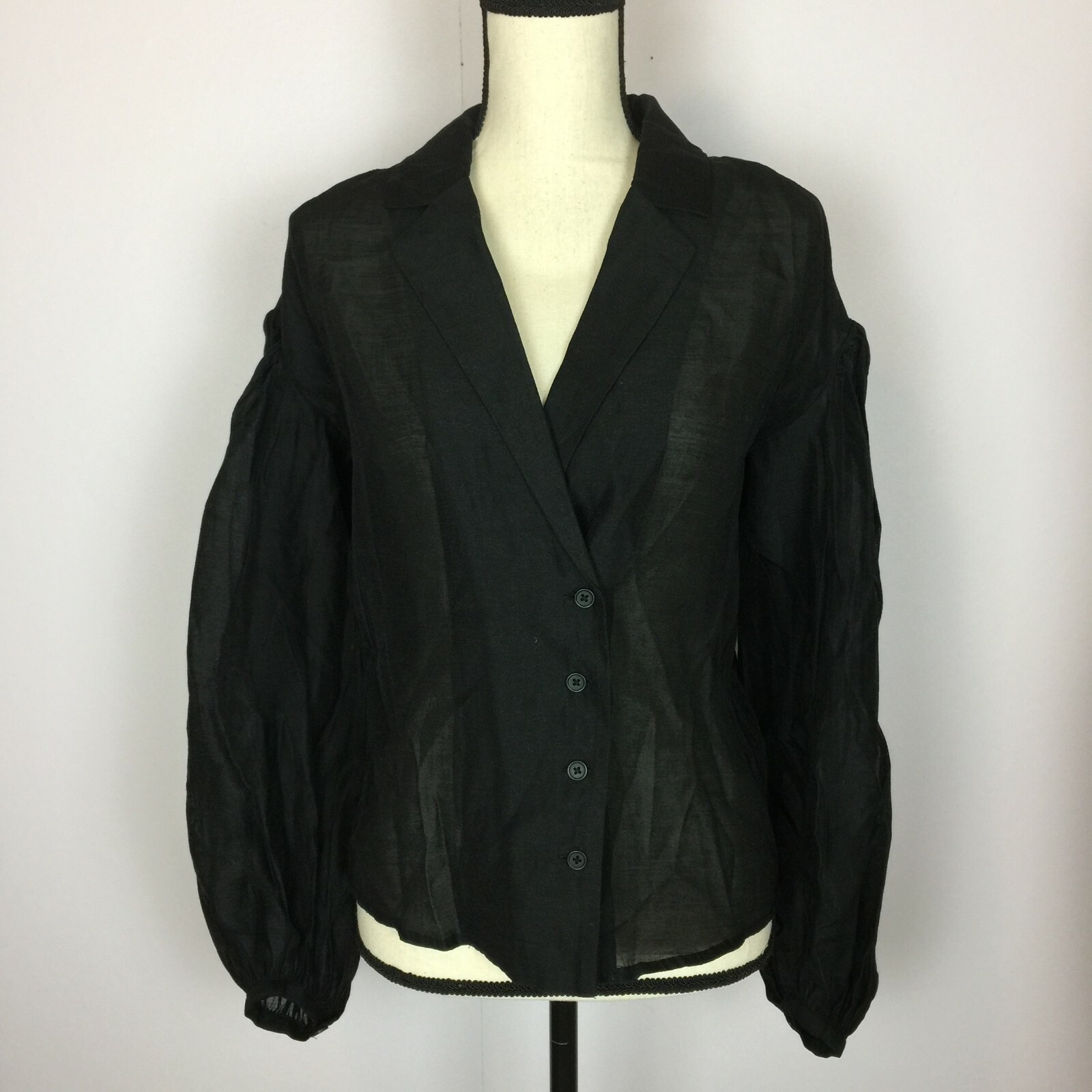 NWOT REMAIN BIRGER CHRISTENSEN Blouse Shirt Woman US0 UK4 EU32 Black Long Sleeve