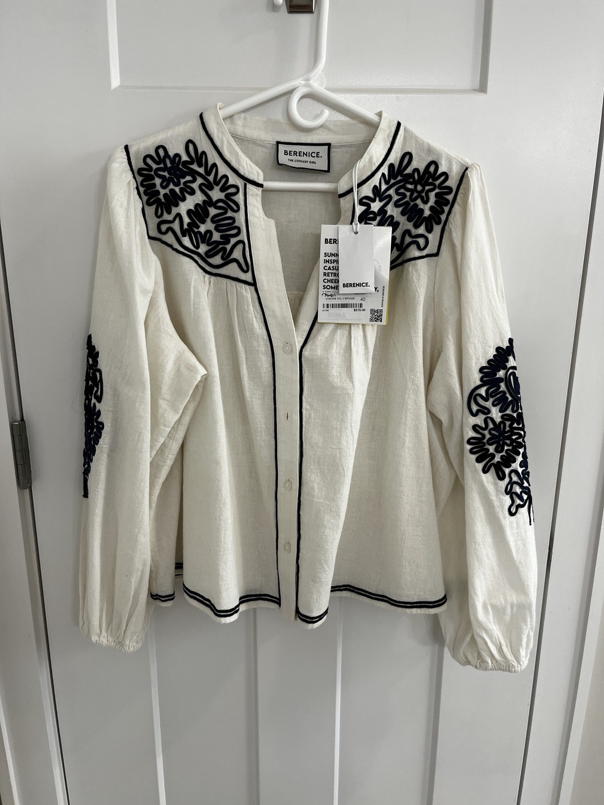 Berenice chemise chol v brodee Blouse NWT $215 EU Size 40 US M/L