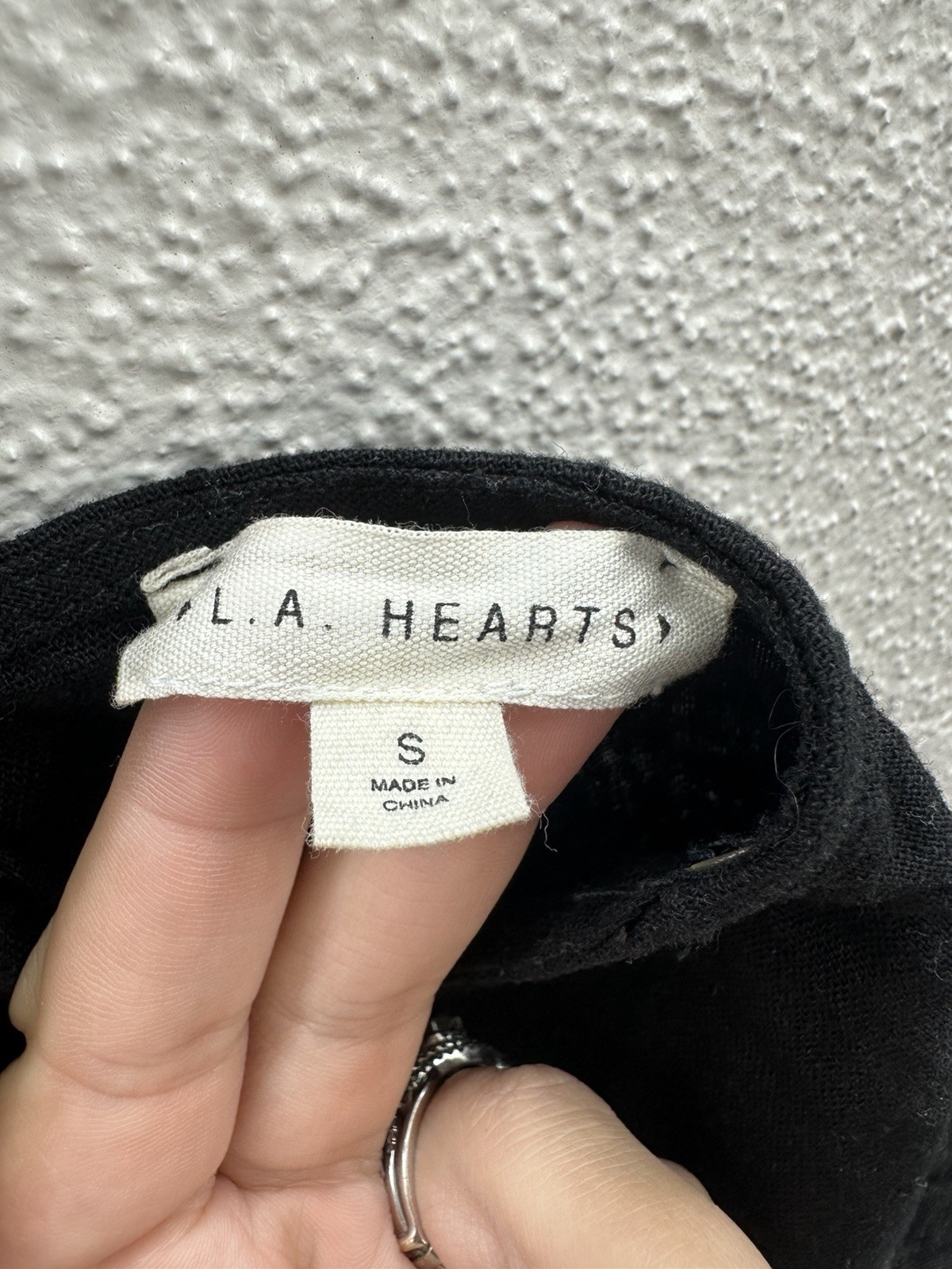 L.A. Hearts Womens Tank Top Size Small Black Babydoll Back Tie Linen Blend