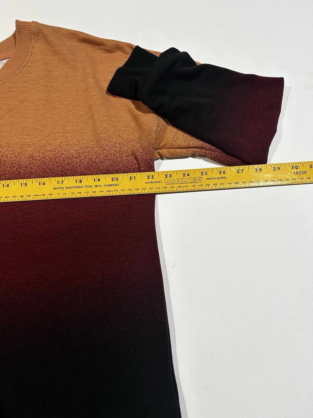 Lularoe Small Gradient Long Sleeve Sweatshirt in Orange, Burgundy, and Black