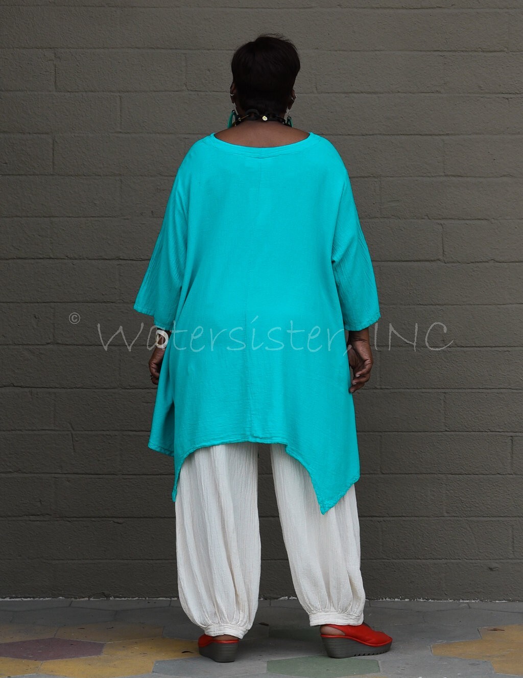 WATERSISTER Cotton Gauze ARIANA Sharkbite CARDIE Top OS (M-1X/2X) Oh my COLORS