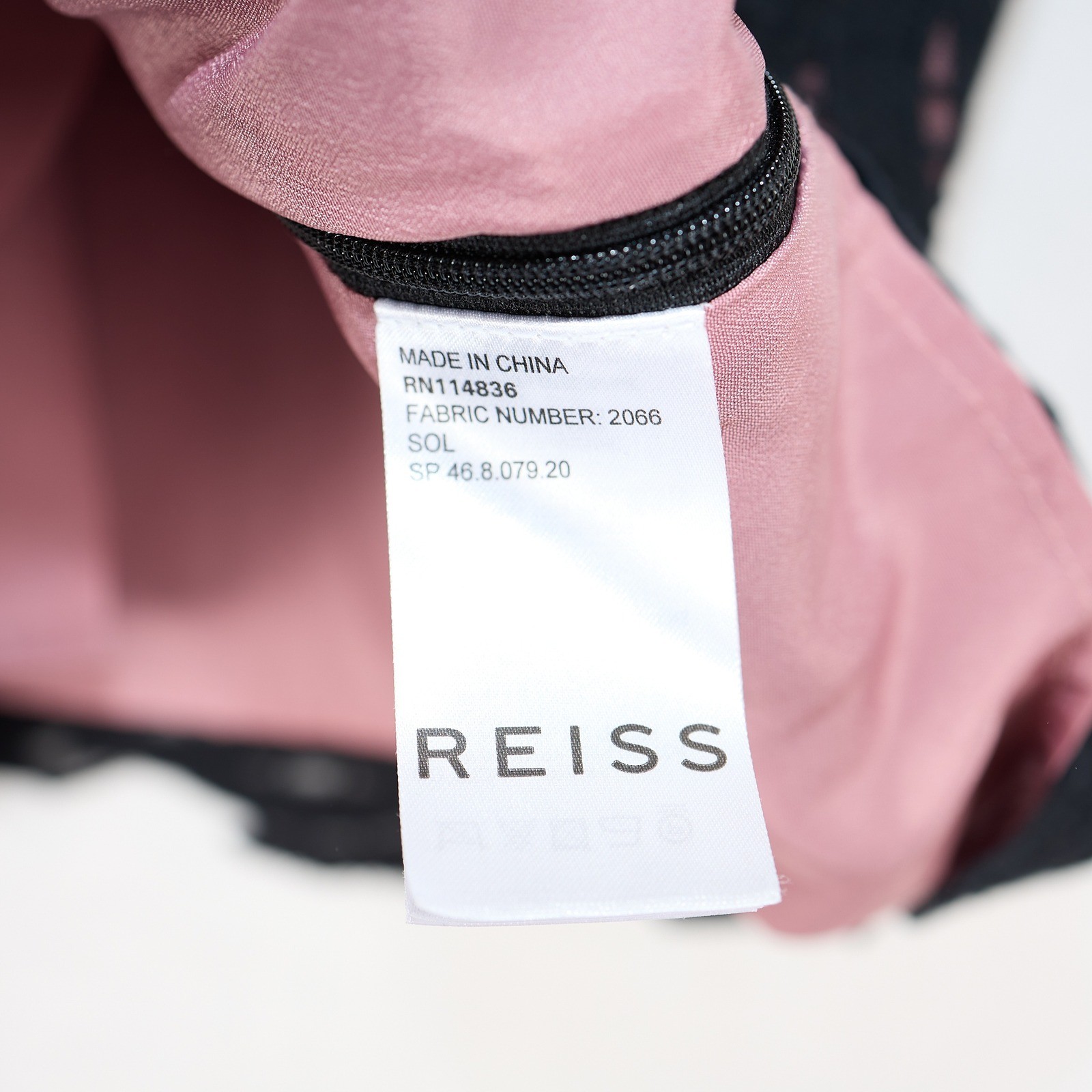 Reiss Black Lace Cap Sleeve Top Mauve With Lining Scalloped Hem Size 4 RN114836