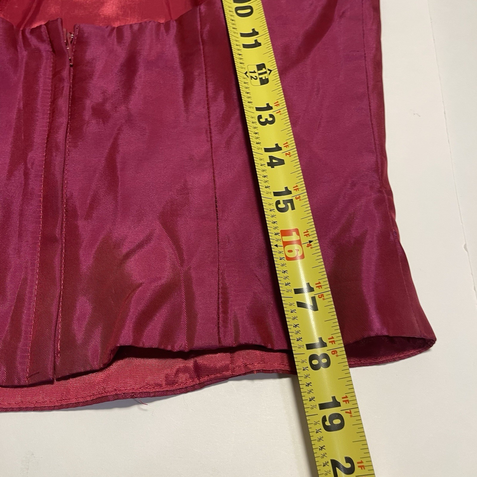 Jessica McClintock Gunne Sax Strapless Sequin Red Corset Top Sz 5, 6 Formal Y2k