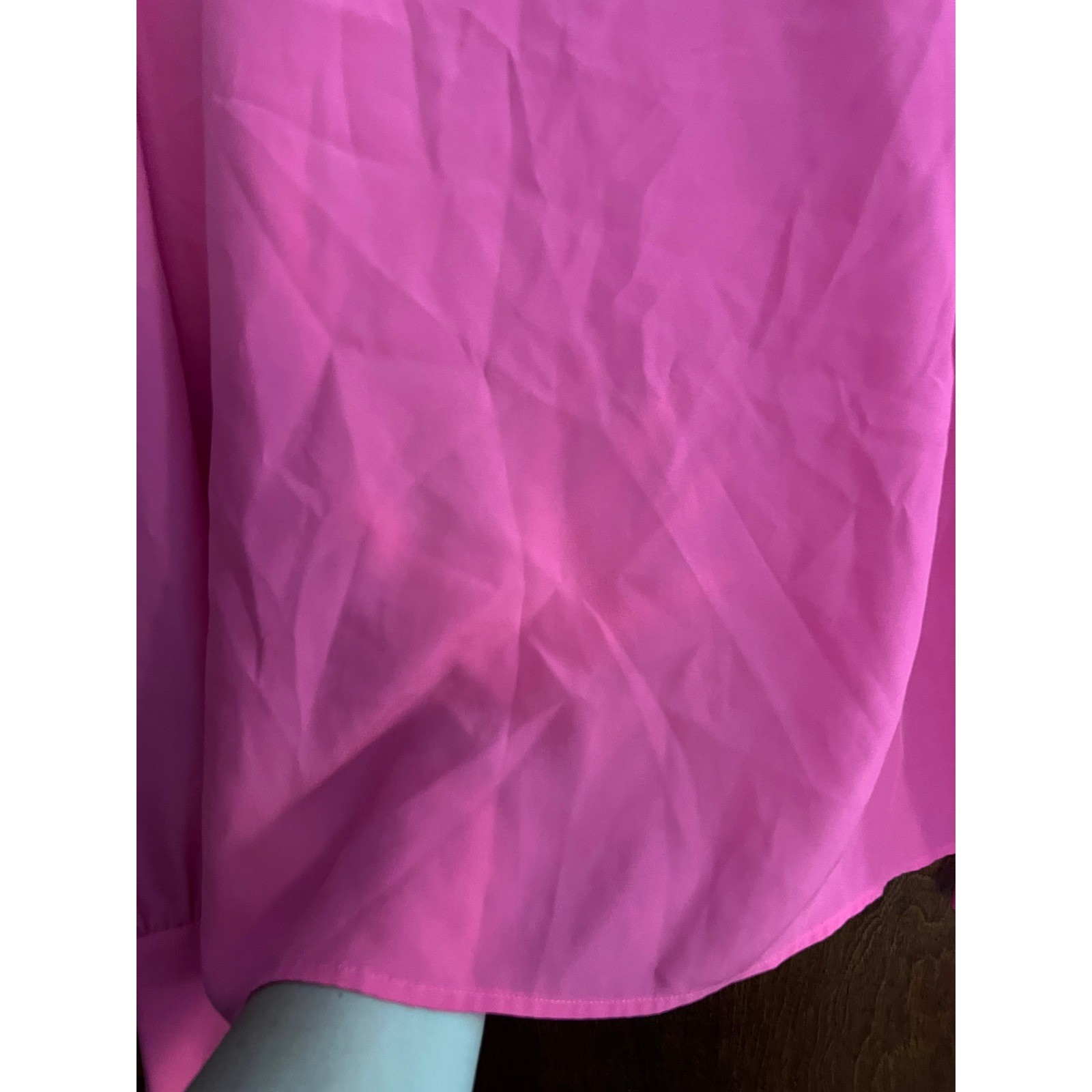 J.Crew Blouse Womens Medium Hot Pink Long Sleeve Keyhole Back Top