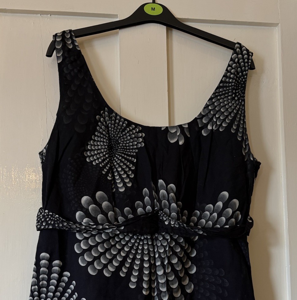 Monsoon Black Grey Geo Print Lined Lightweight Sleeveless Blouse UK16